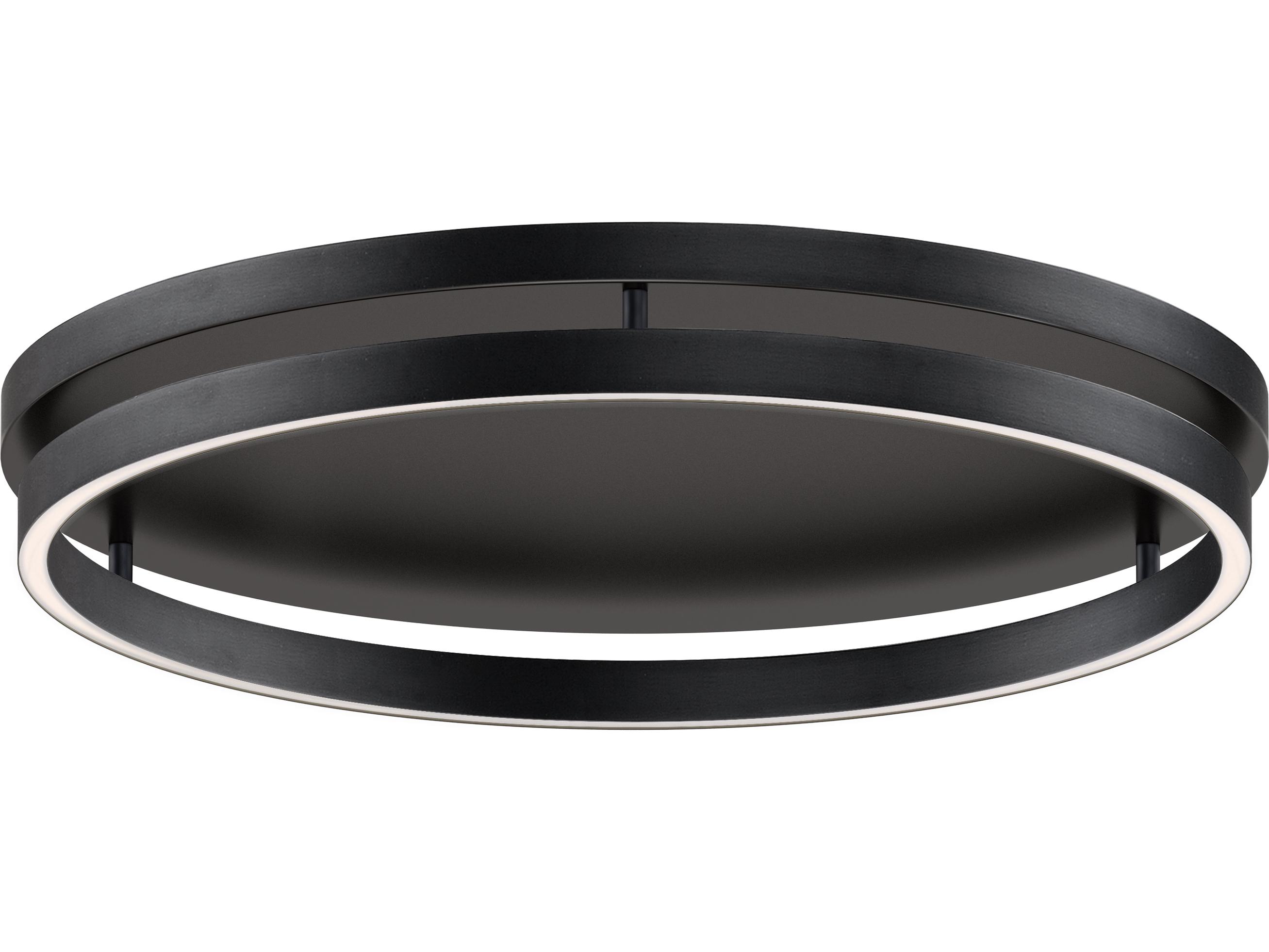 ET2 Groove 1-Light Black Round Flush Mount