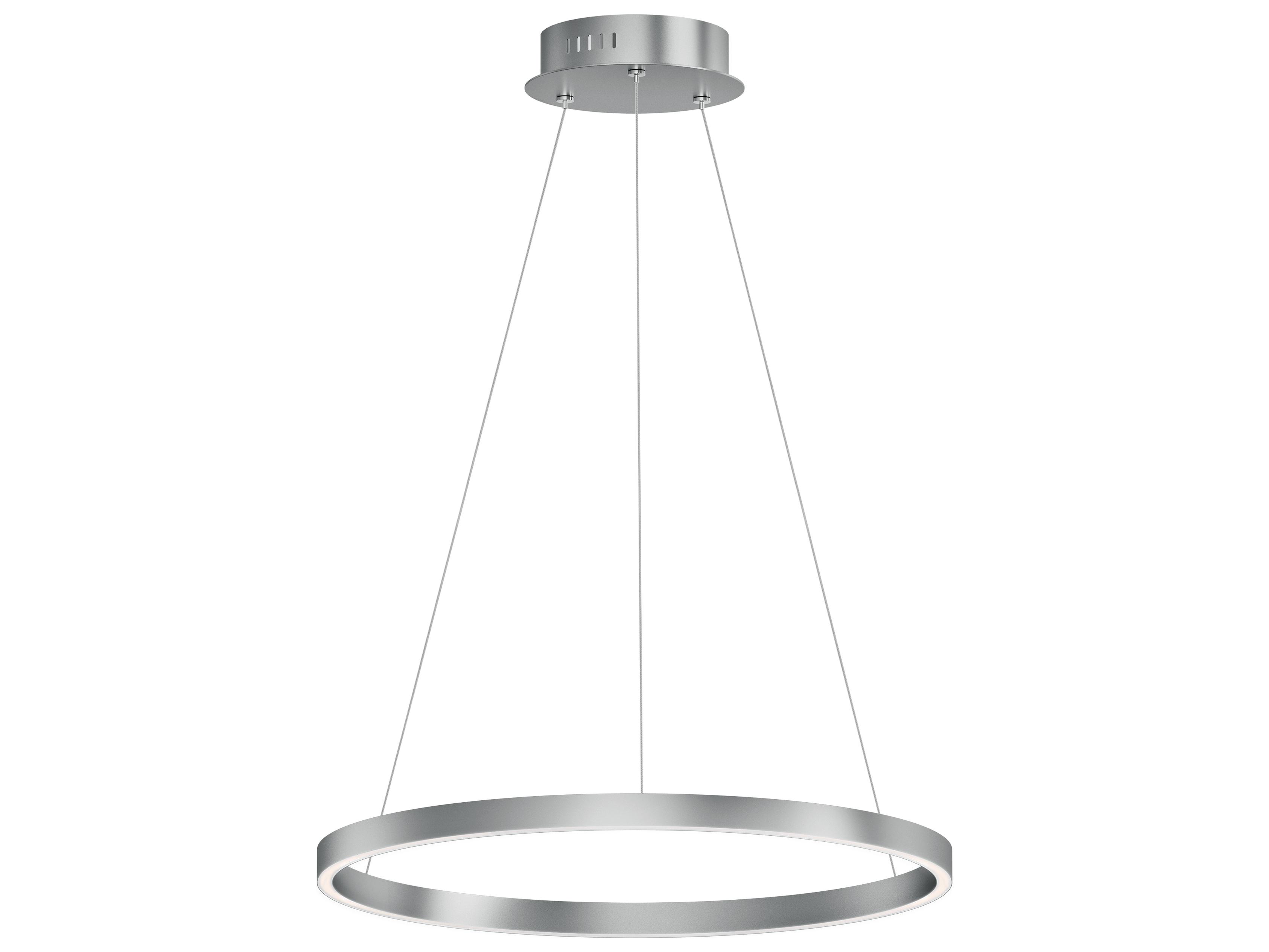 ET2 Groove 1-Light Brushed Aluminum Silver Round Pendant