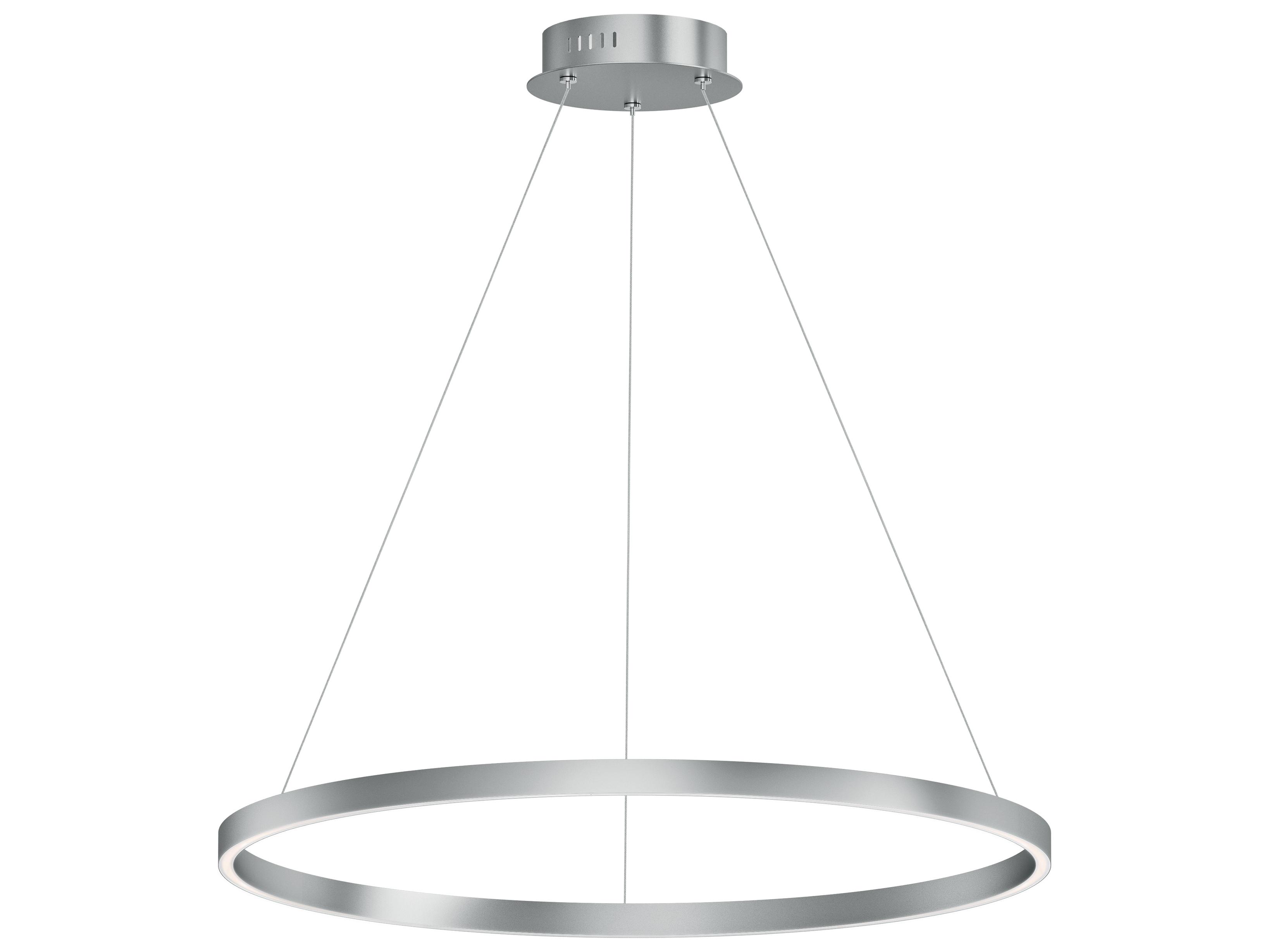 ET2 Groove 1-Light Brushed Aluminum Silver Round Pendant