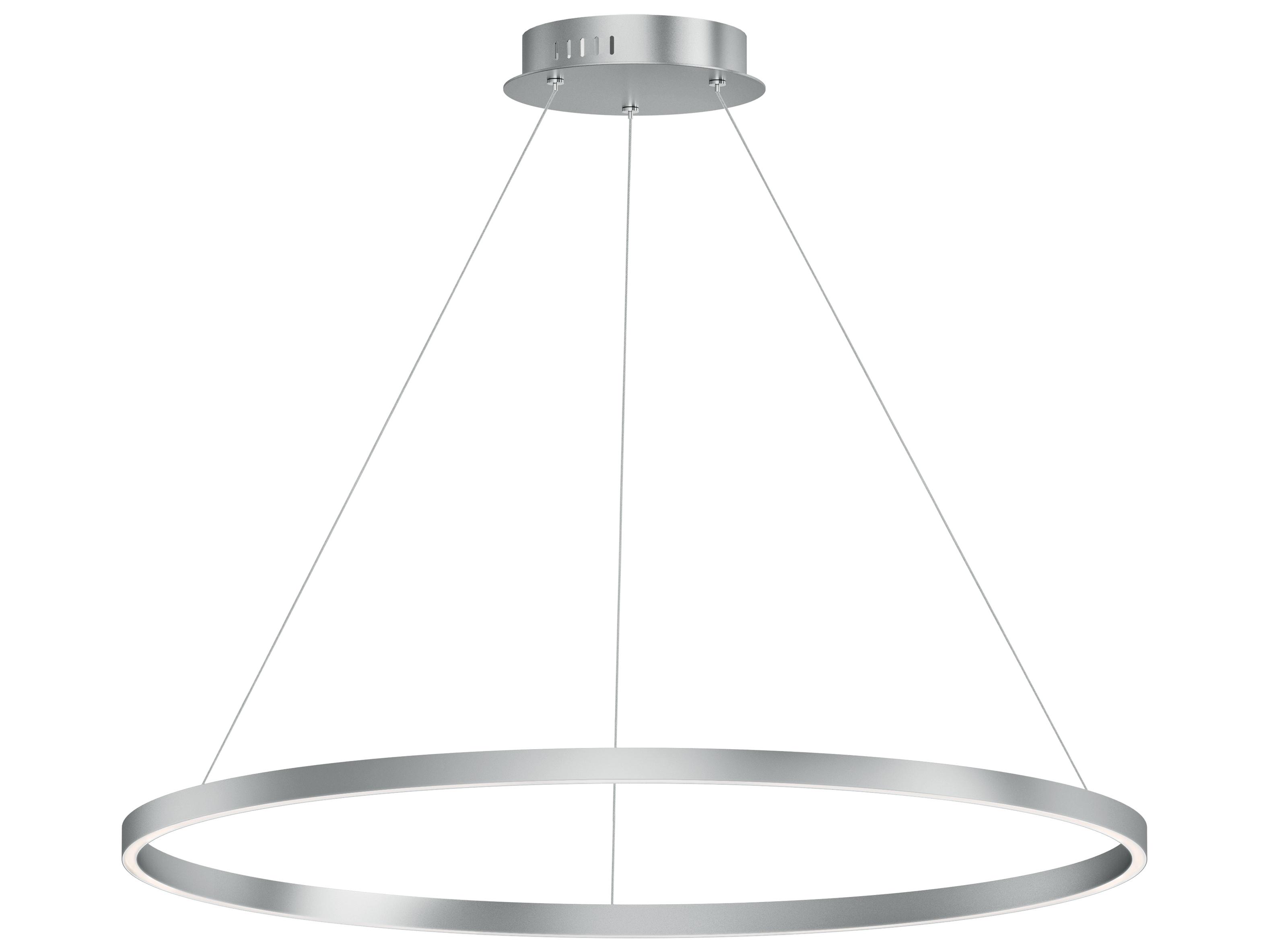 ET2 Groove 1-Light Brushed Aluminum Silver Round Pendant