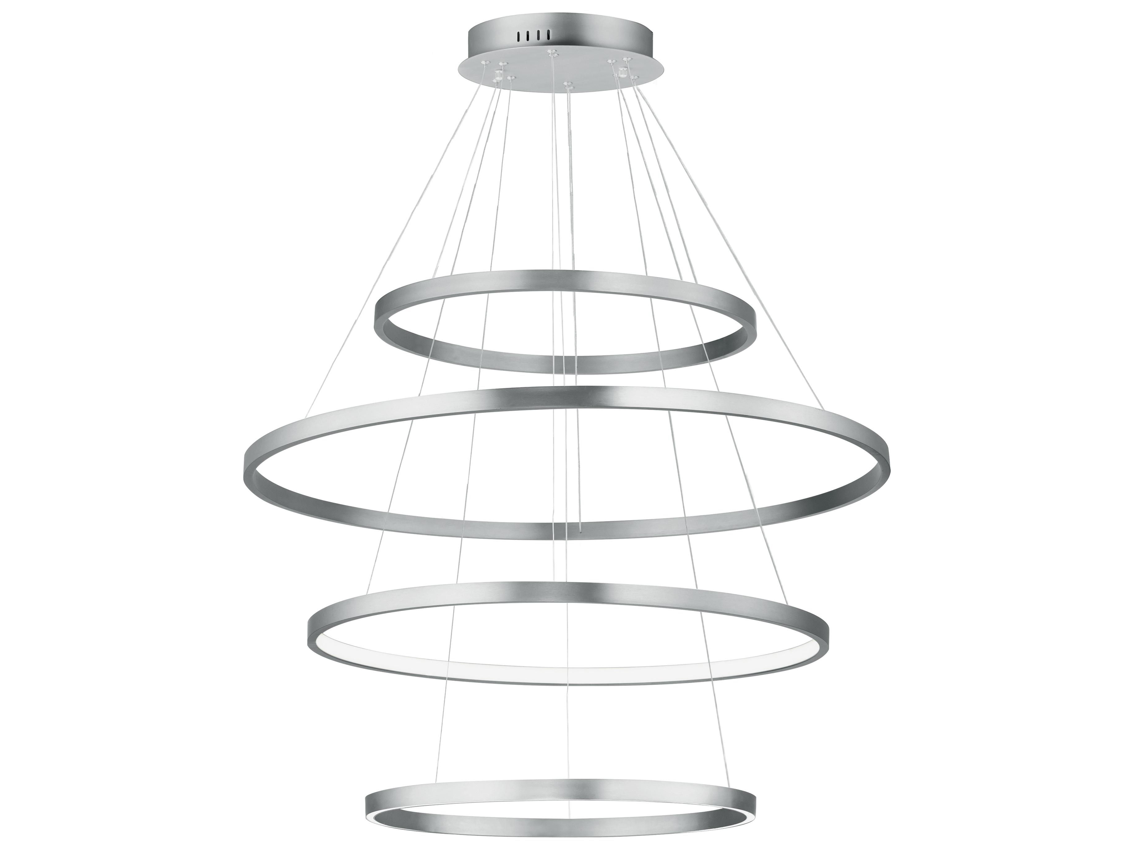 ET2 Groove 4-Light Brushed Aluminum Silver Round Tiered Pendant
