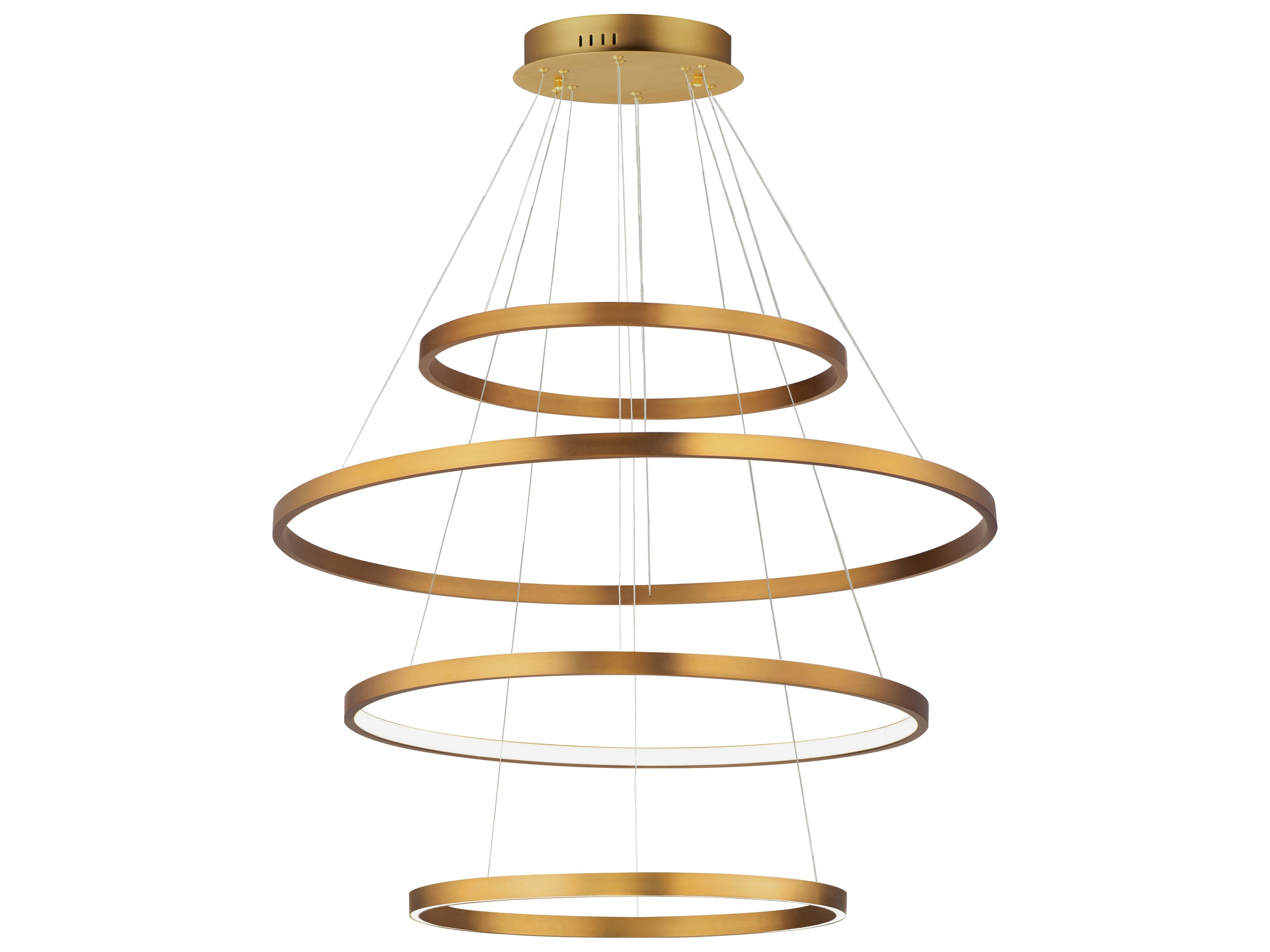 ET2 Groove 4-Light Gold Round Tiered Pendant