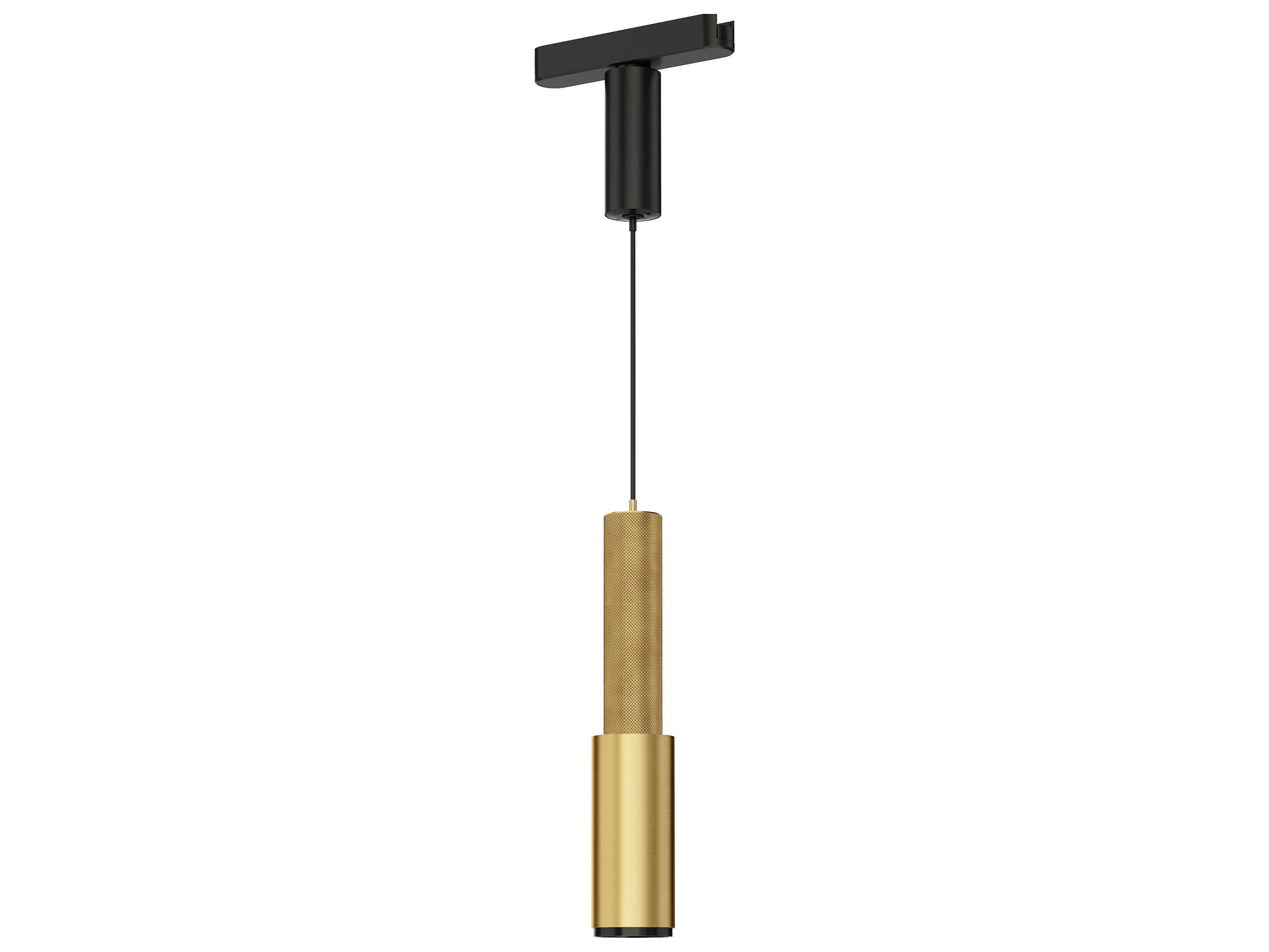 ET2 1-Light Natural Aged Brass Black Cylinder Track & Rail Light