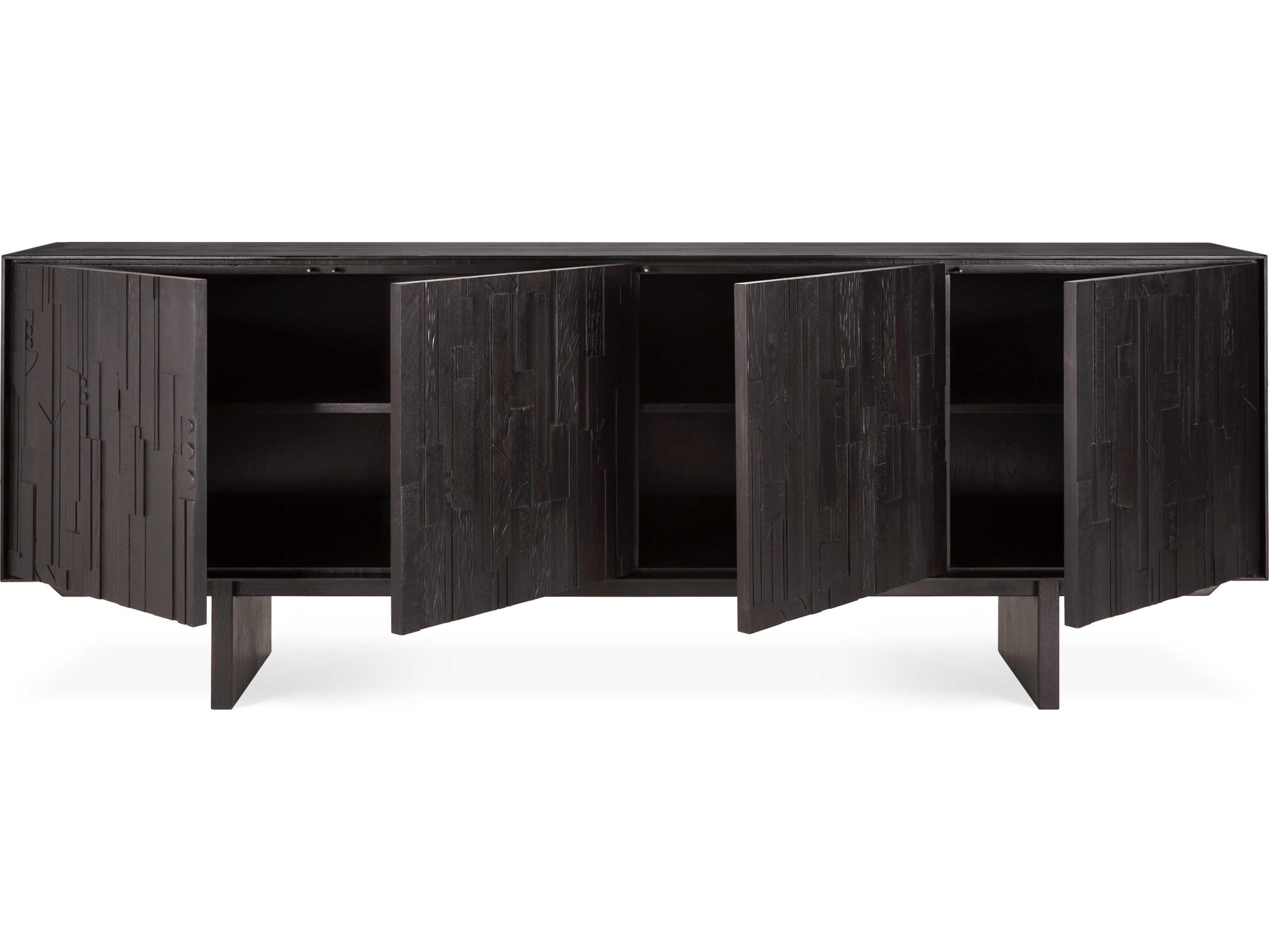 Ethnicraft Mosaic Teak Black Sideboard