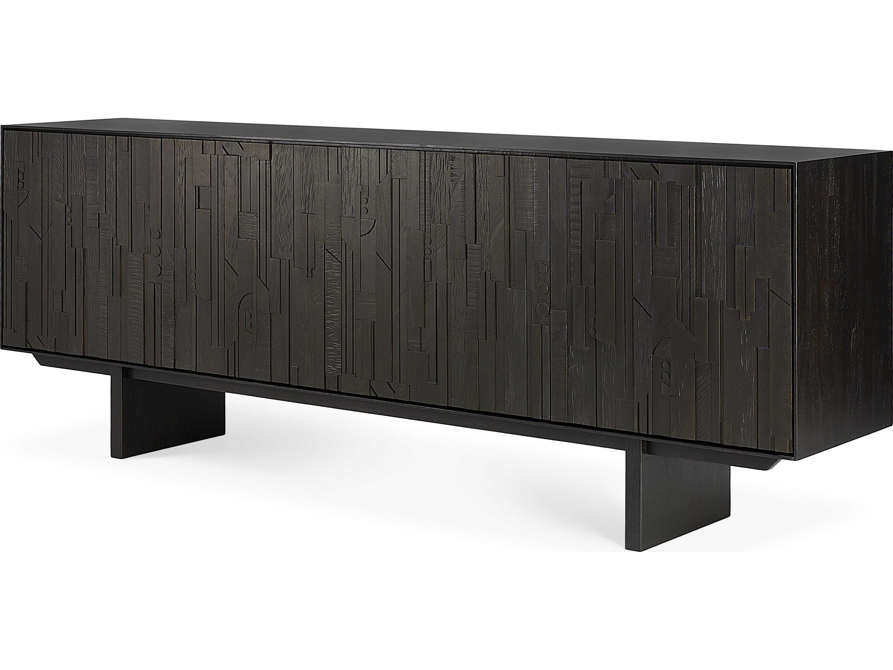 Ethnicraft Mosaic Teak Black Sideboard