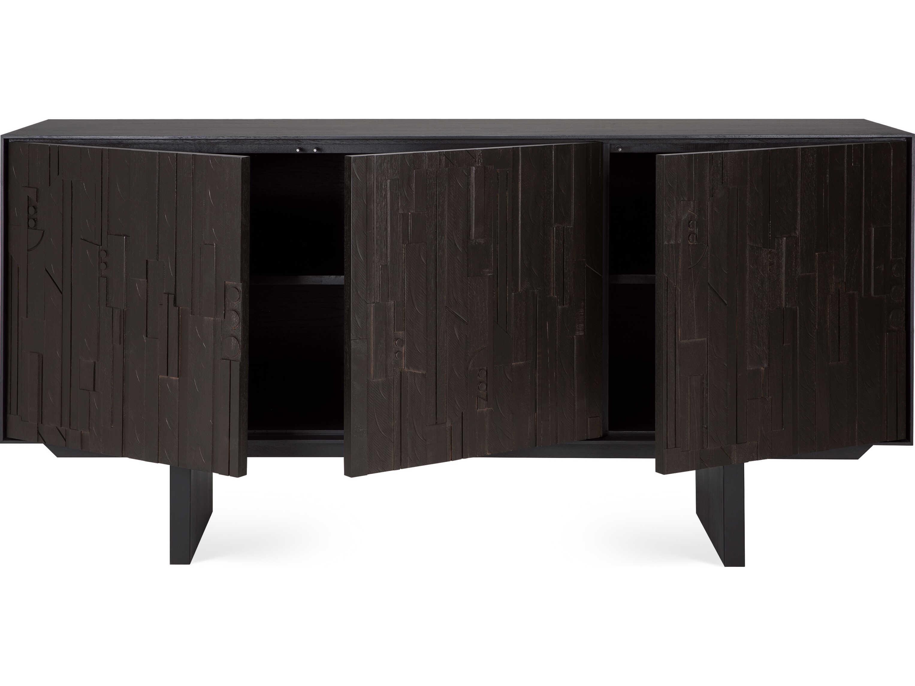 Ethnicraft Mosaic Teak Black Sideboard