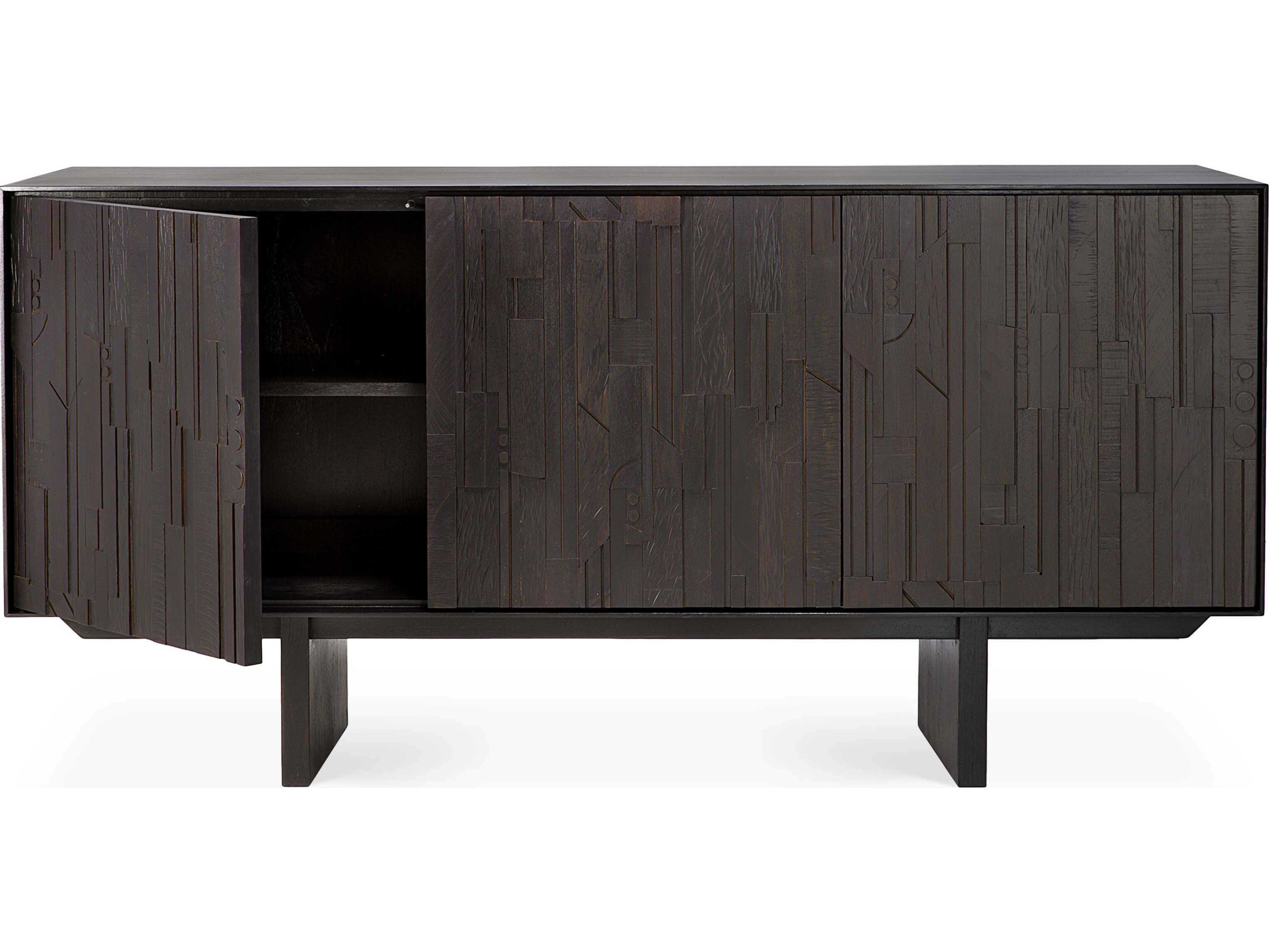 Ethnicraft Mosaic Teak Black Sideboard