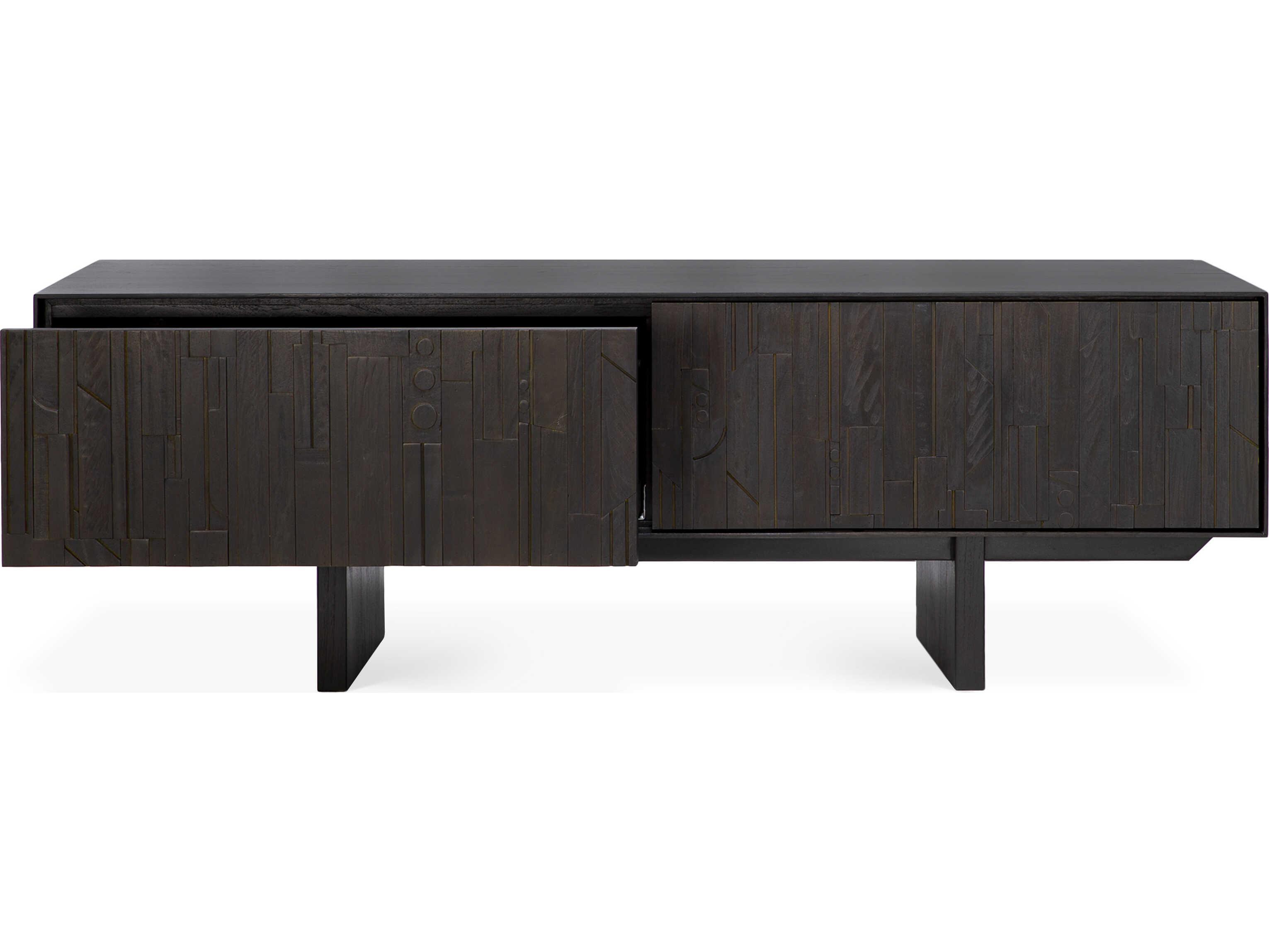 Ethnicraft Mosaic Teak Black Tv Cupboard