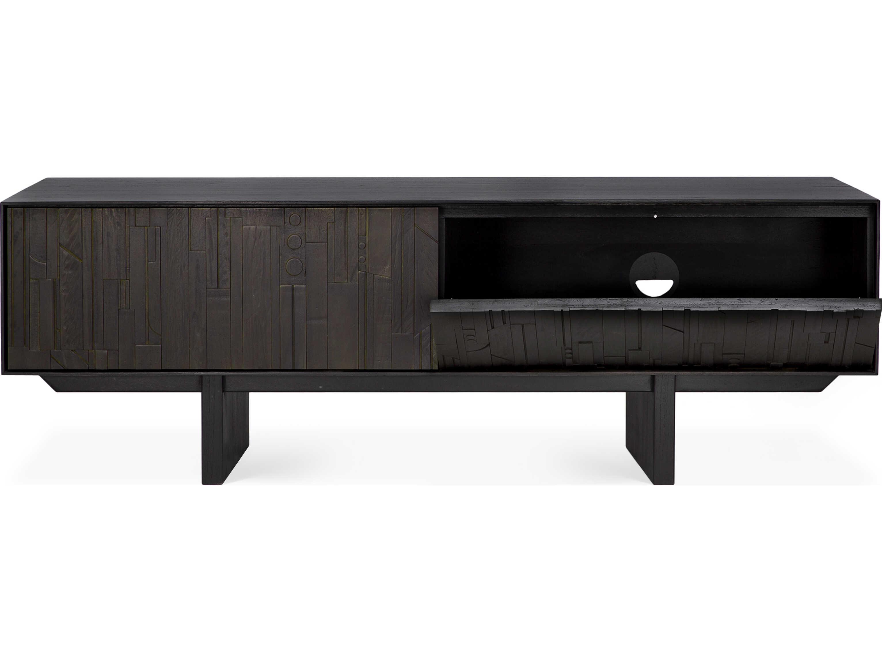 Ethnicraft Mosaic Teak Black Tv Cupboard