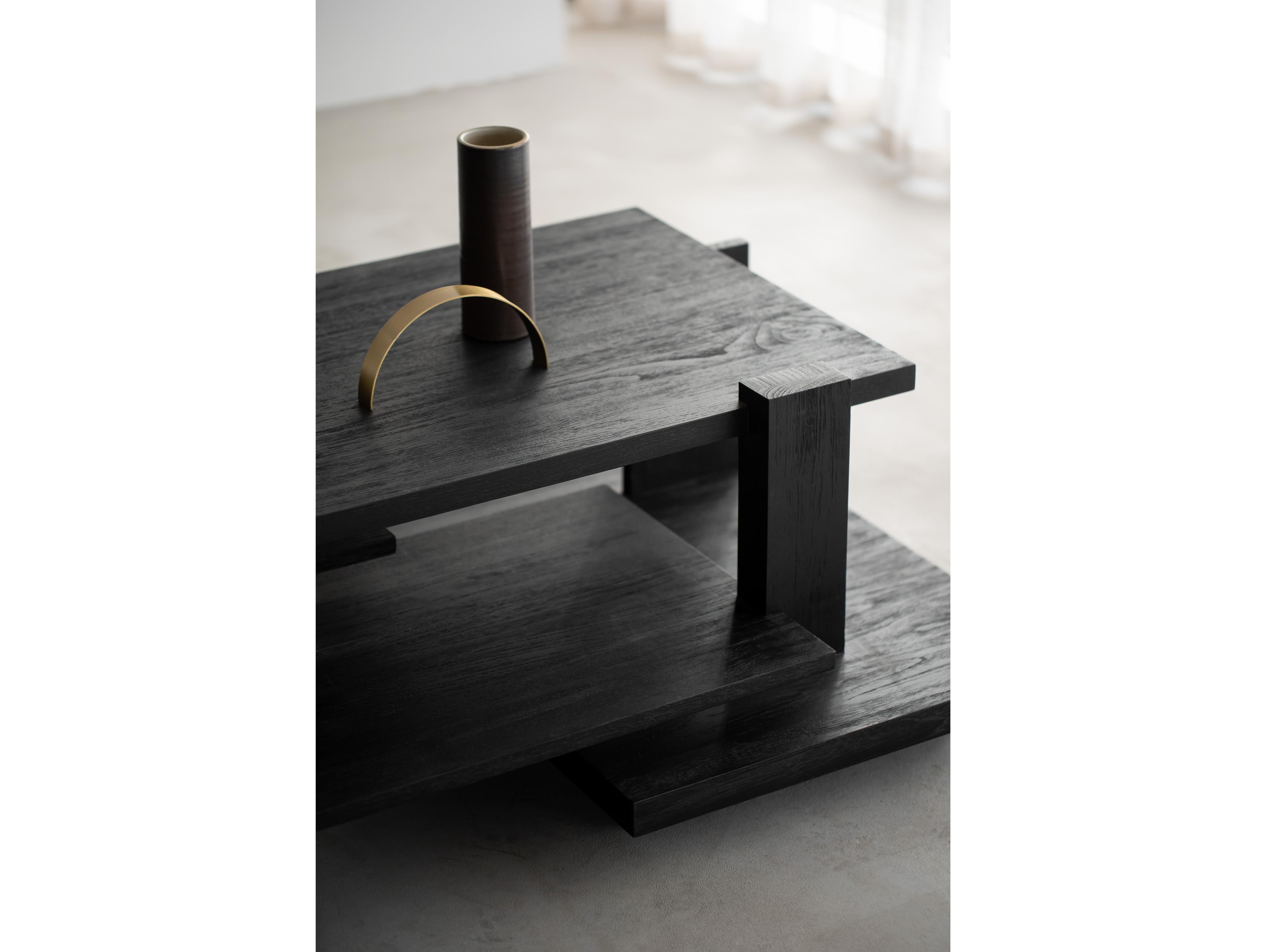 Ethnicraft Abstract Teak Black Coffee Table