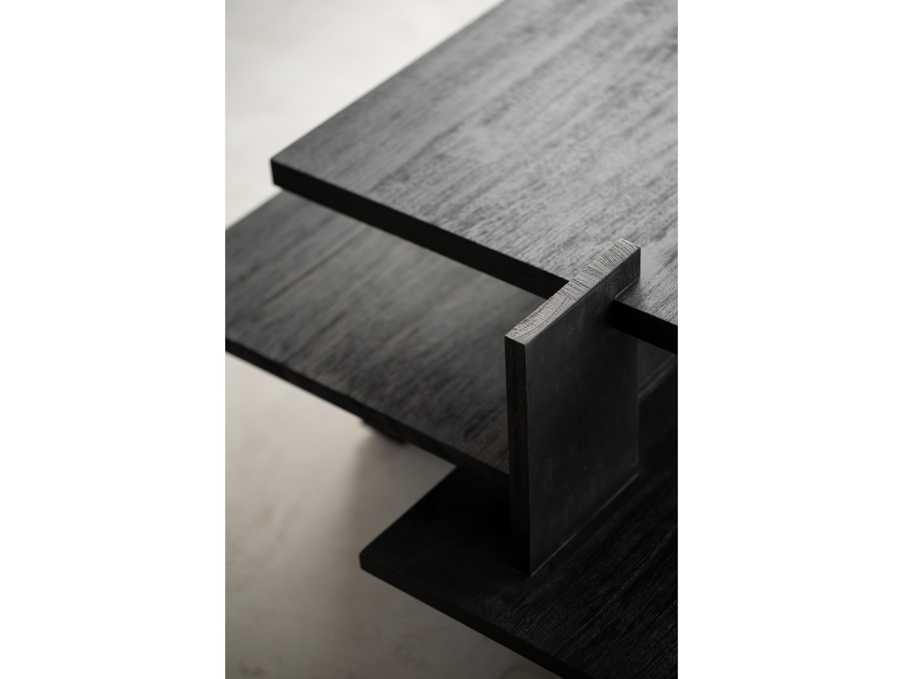 Ethnicraft Abstract Teak Black Coffee Table