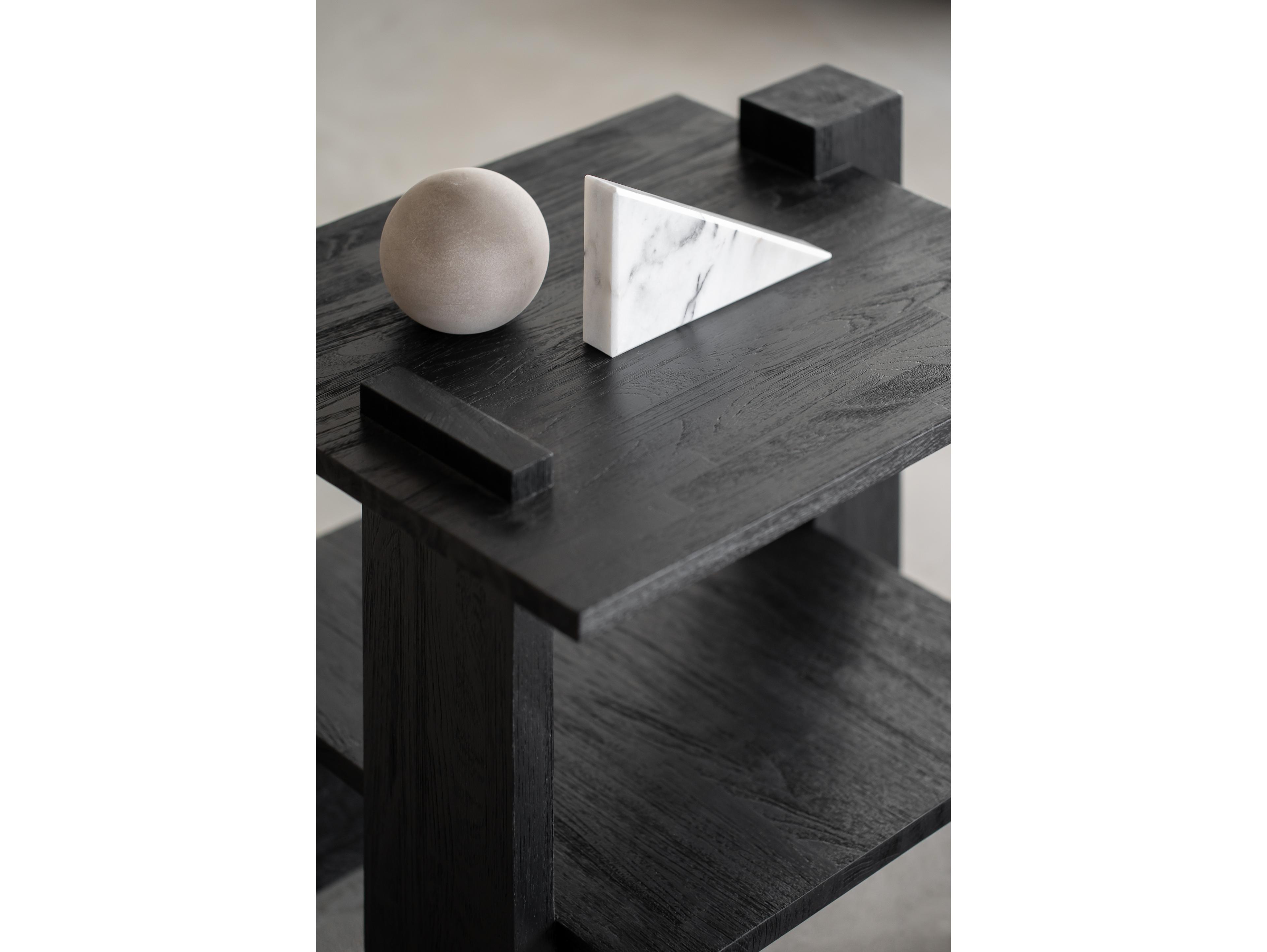 Ethnicraft Abstract Teak Black Side Table