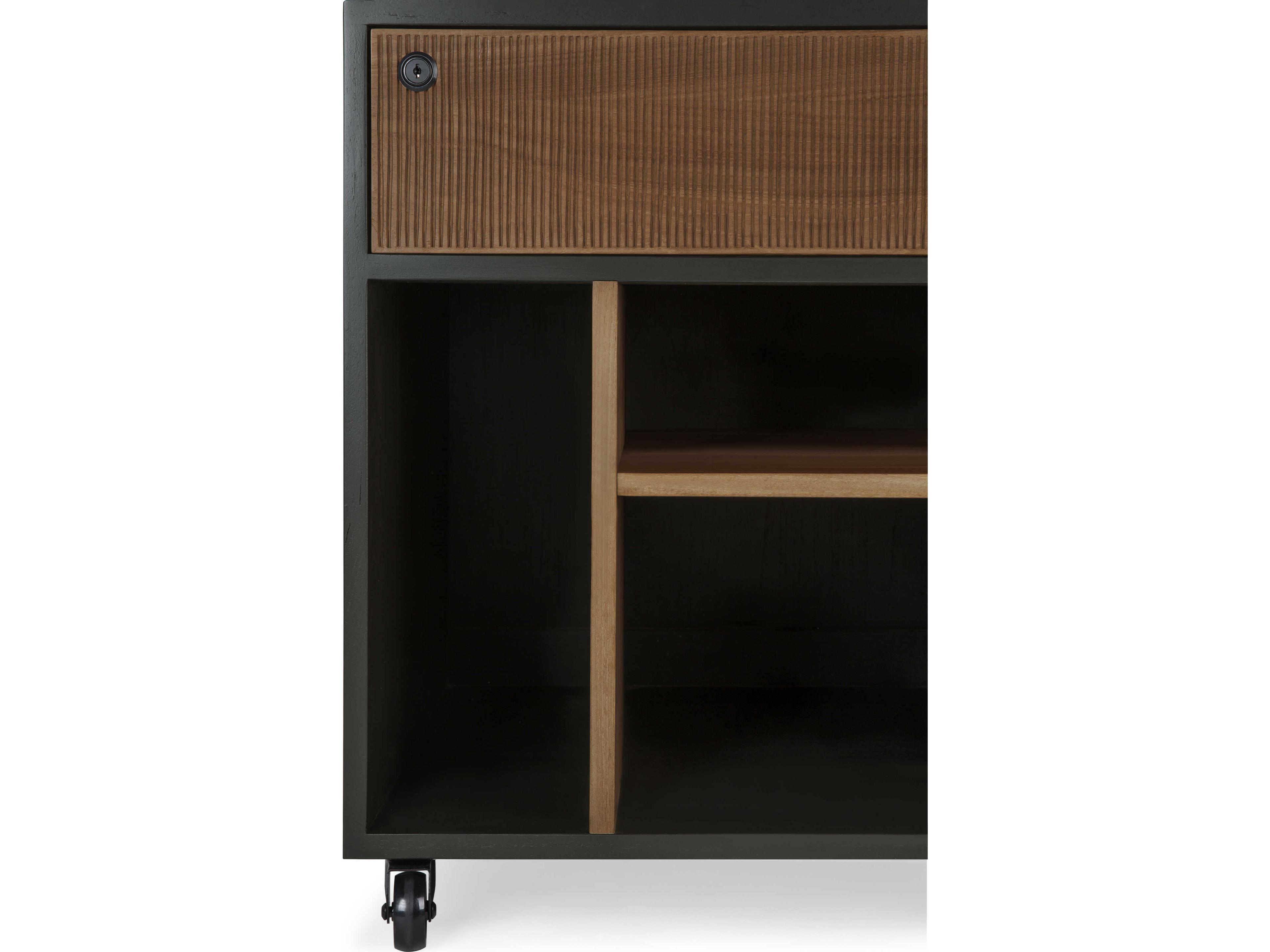 Ethnicraft Oscar Teak Black Drawer Unit