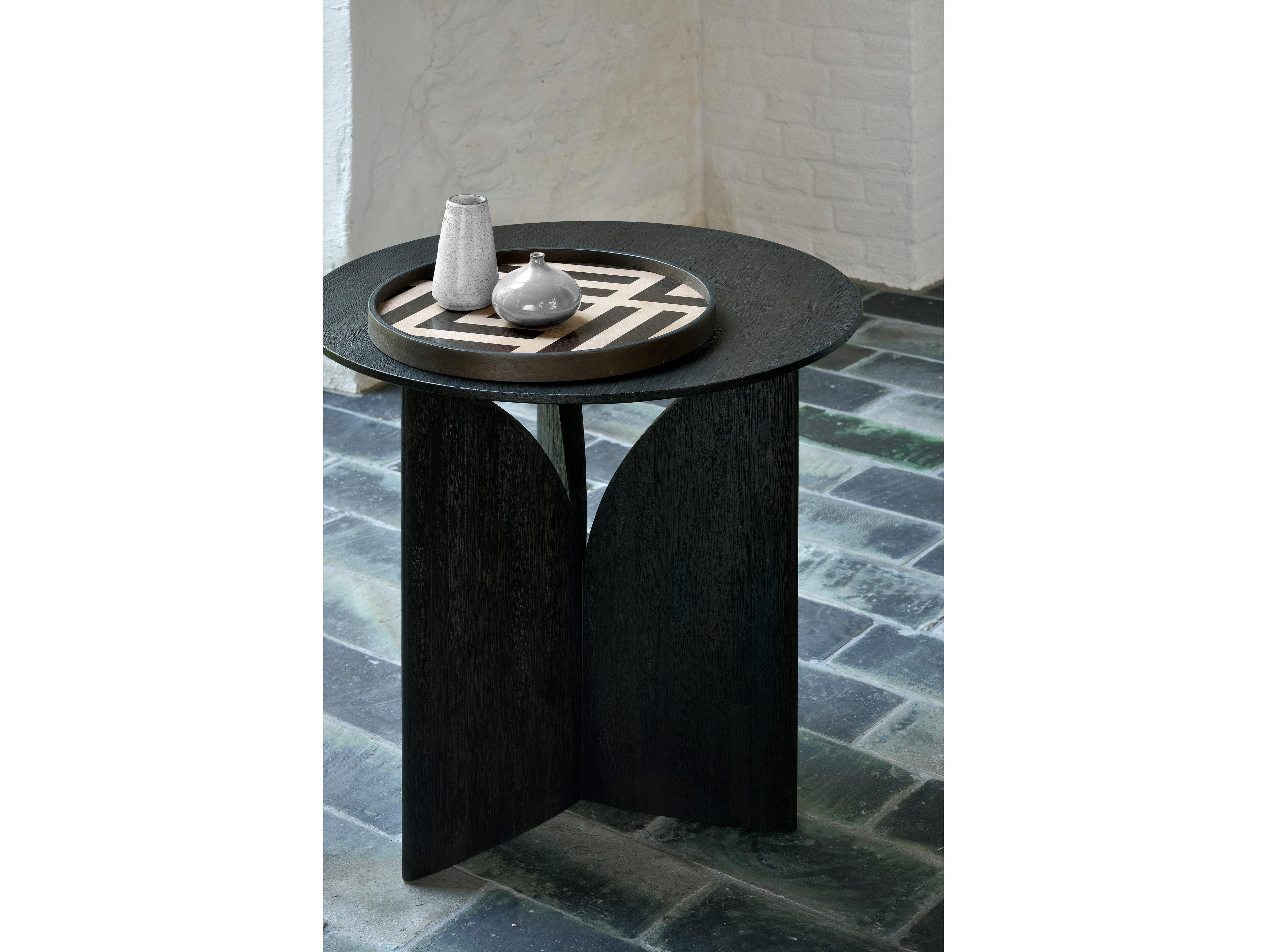 Ethnicraft Fin Teak Black Side Table