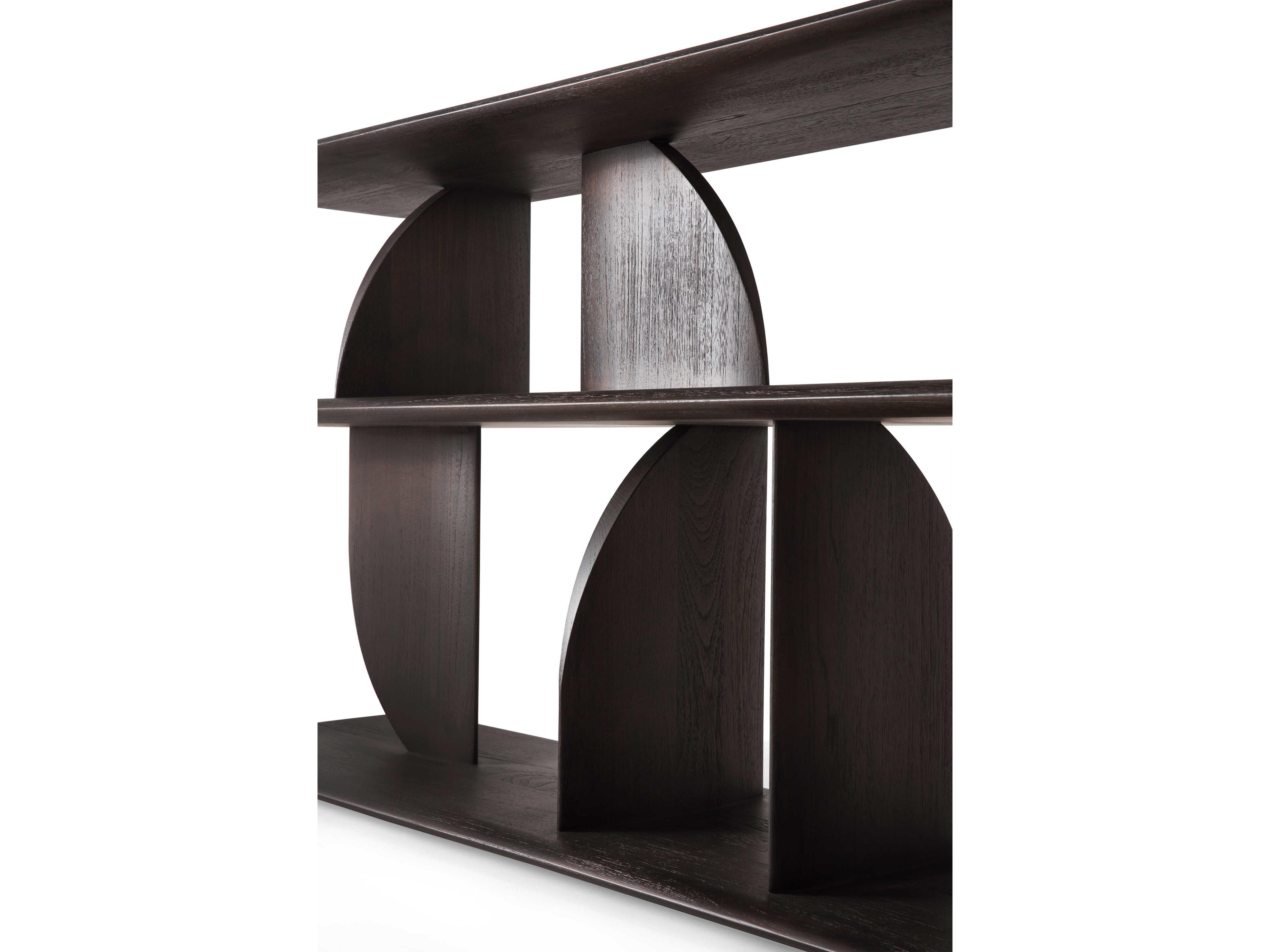 Ethnicraft Geometric Teak Dark Brown Sofa Console