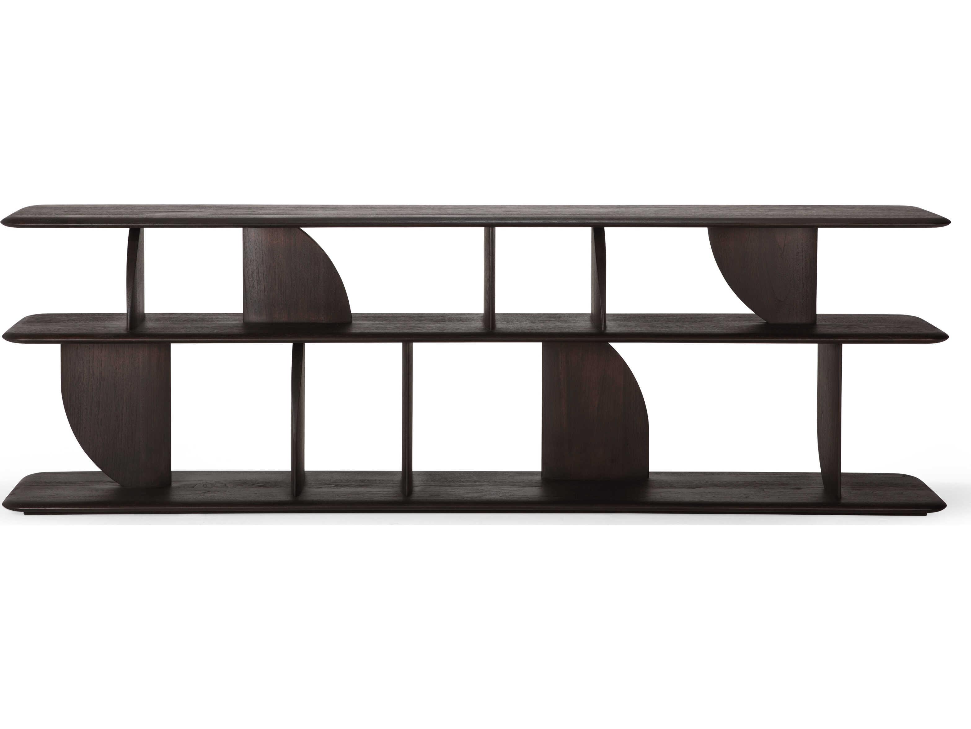 Ethnicraft Geometric Teak Dark Brown Sofa Console