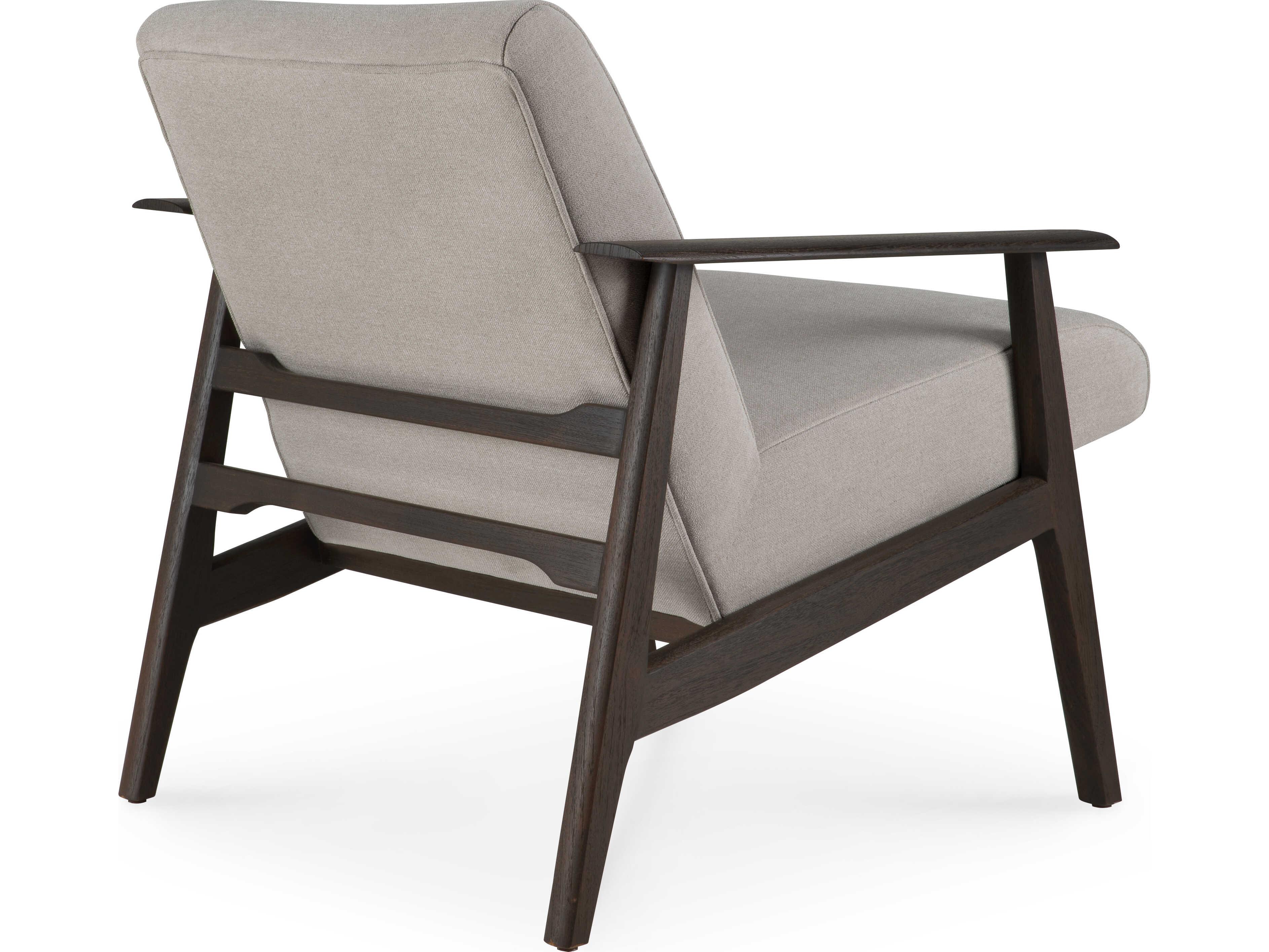 Ethnicraft Aspekt Warm Ash and Teak Dark Brown Lounge Chair