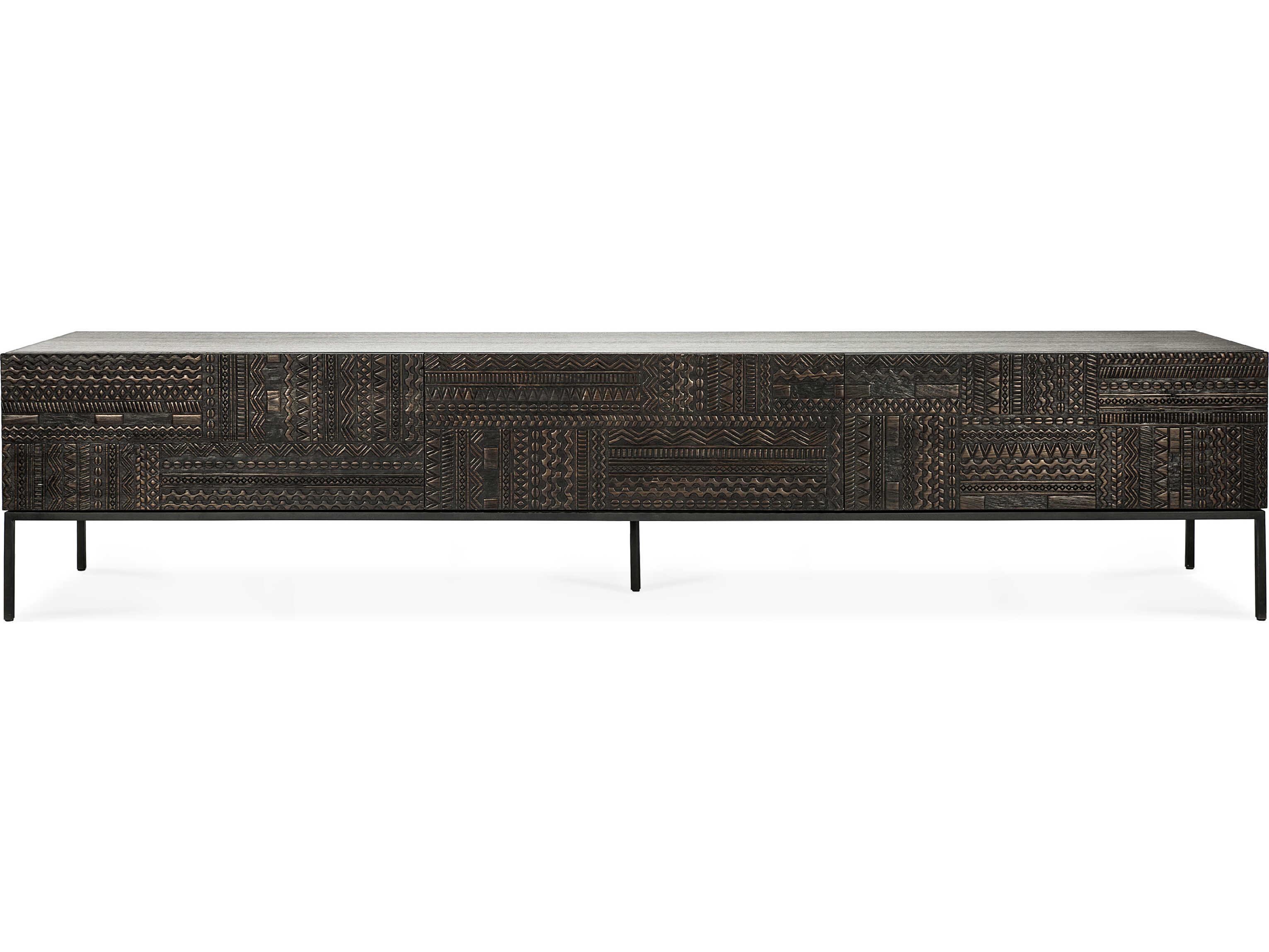 Ethnicraft Tabwa Teak Black Tv Cupboard