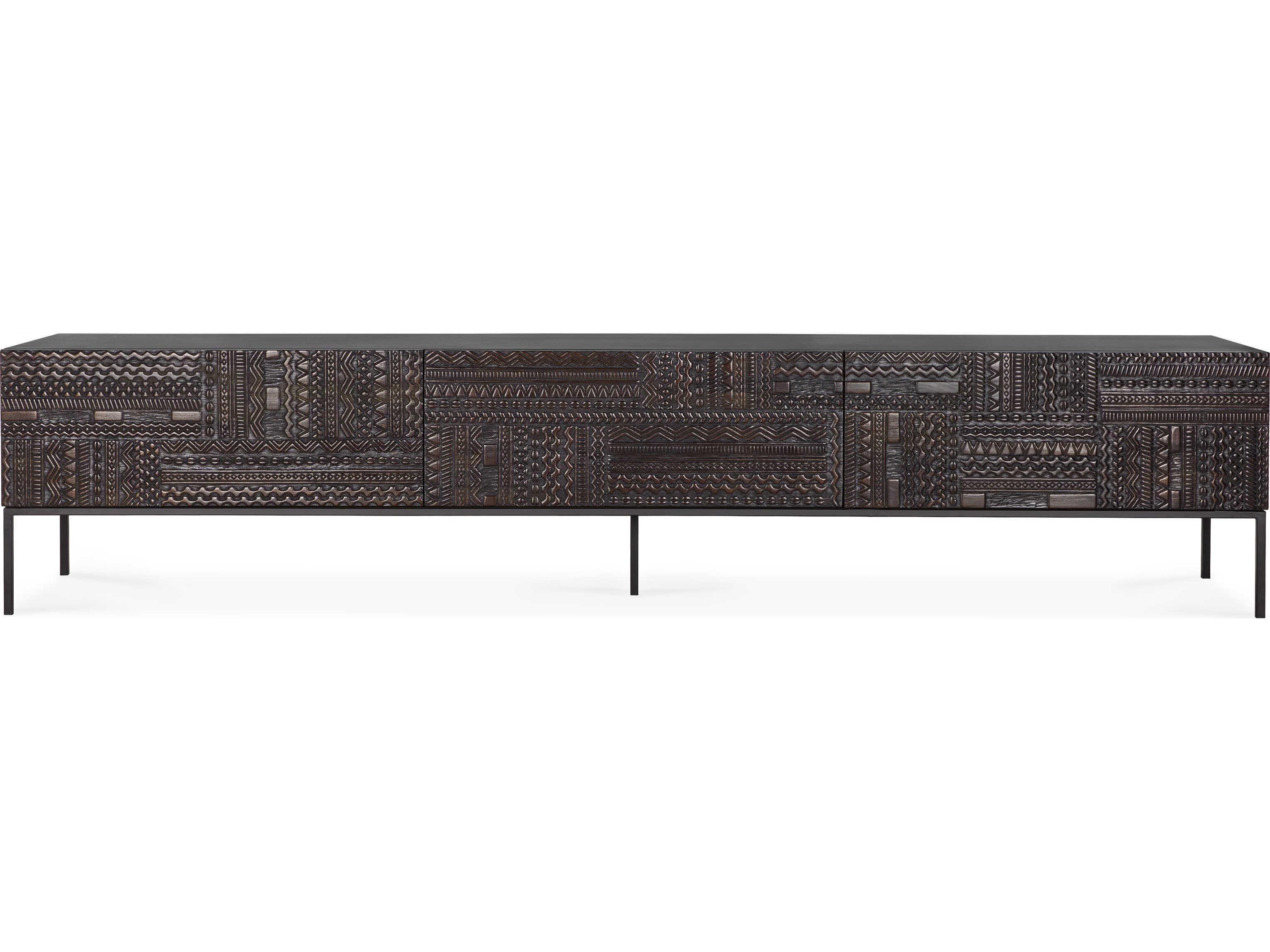 Ethnicraft Tabwa Teak Black Tv Cupboard