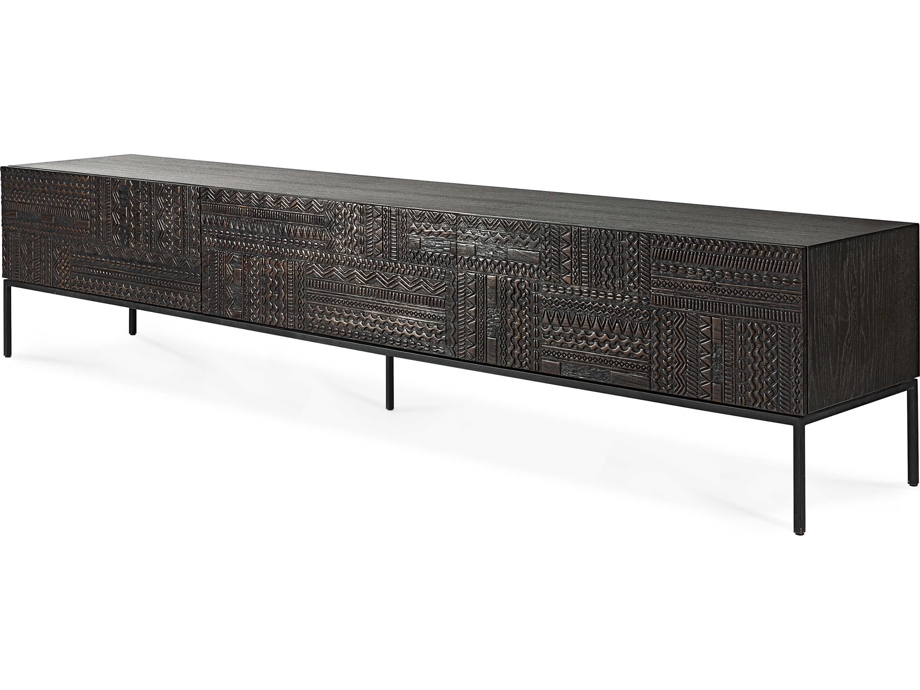 Ethnicraft Tabwa Teak Black Tv Cupboard