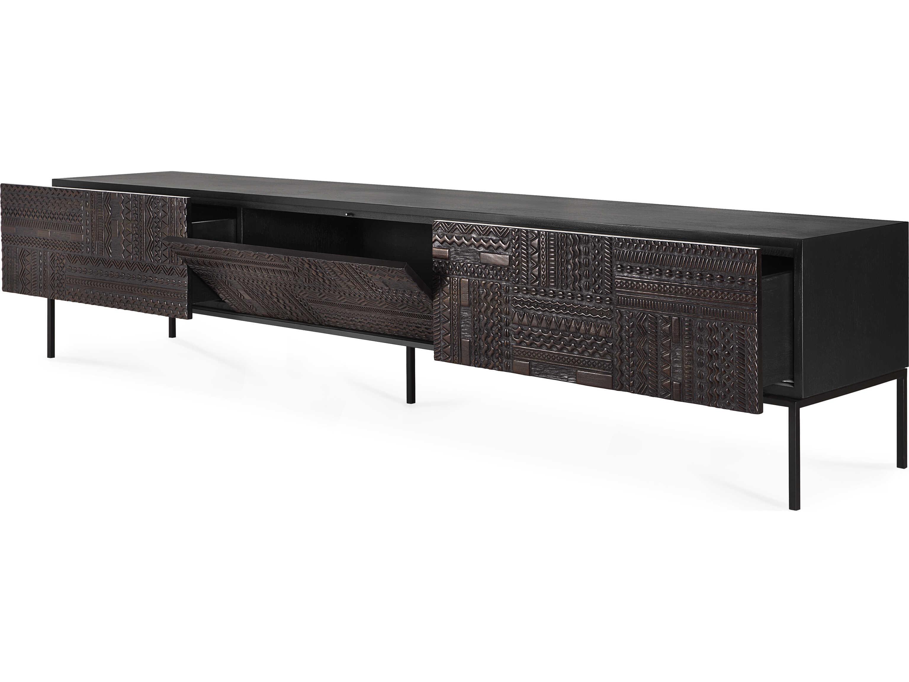 Ethnicraft Tabwa Teak Black Tv Cupboard