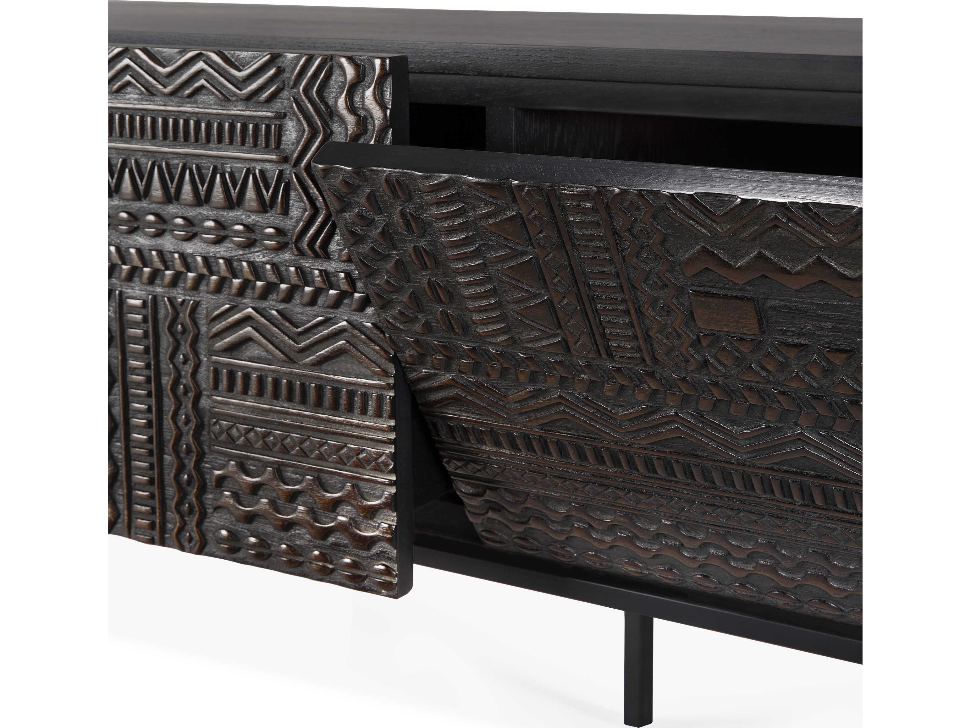 Ethnicraft Tabwa Teak Black Tv Cupboard