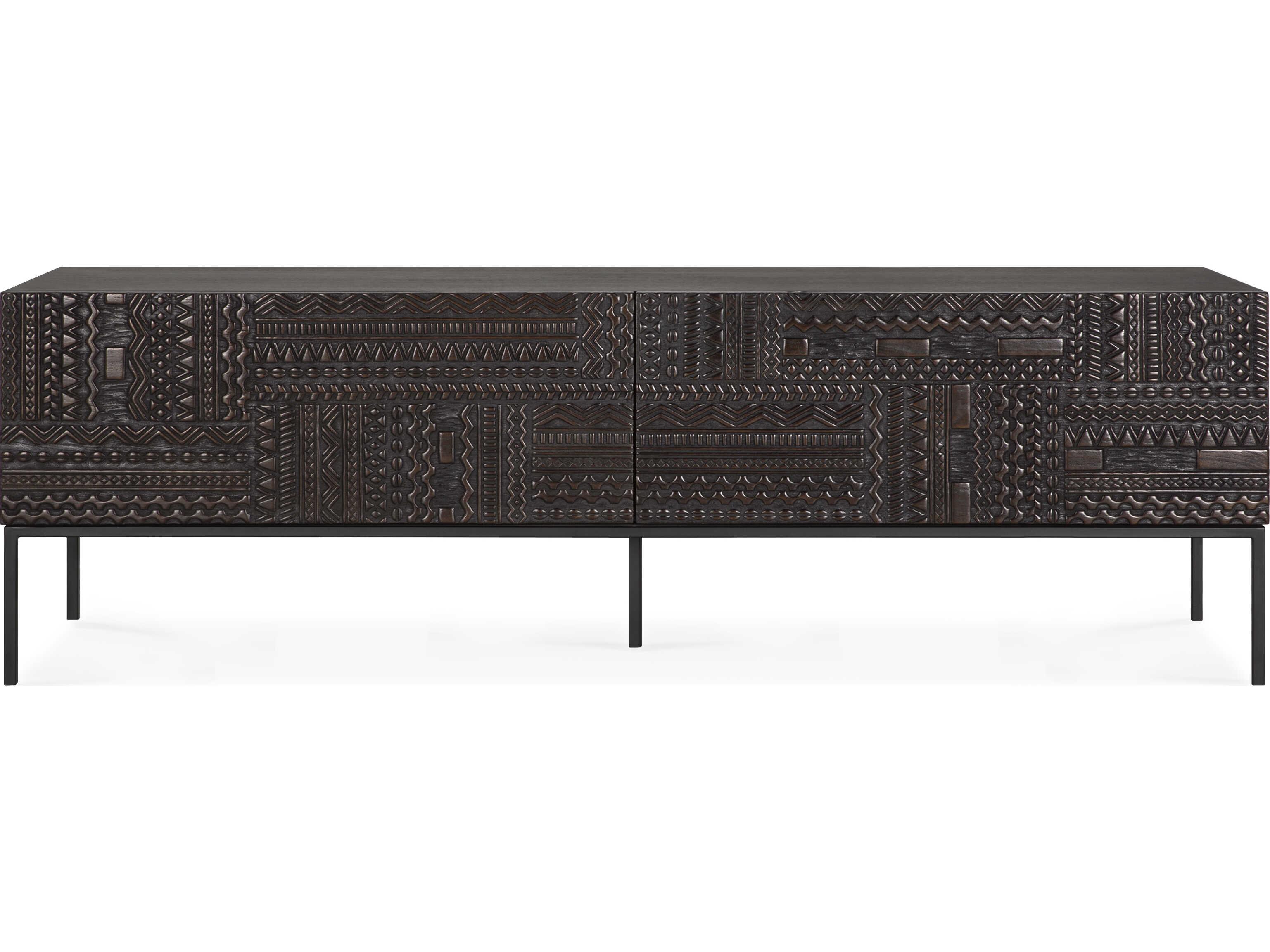 Ethnicraft Tabwa Teak Black Tv Cupboard