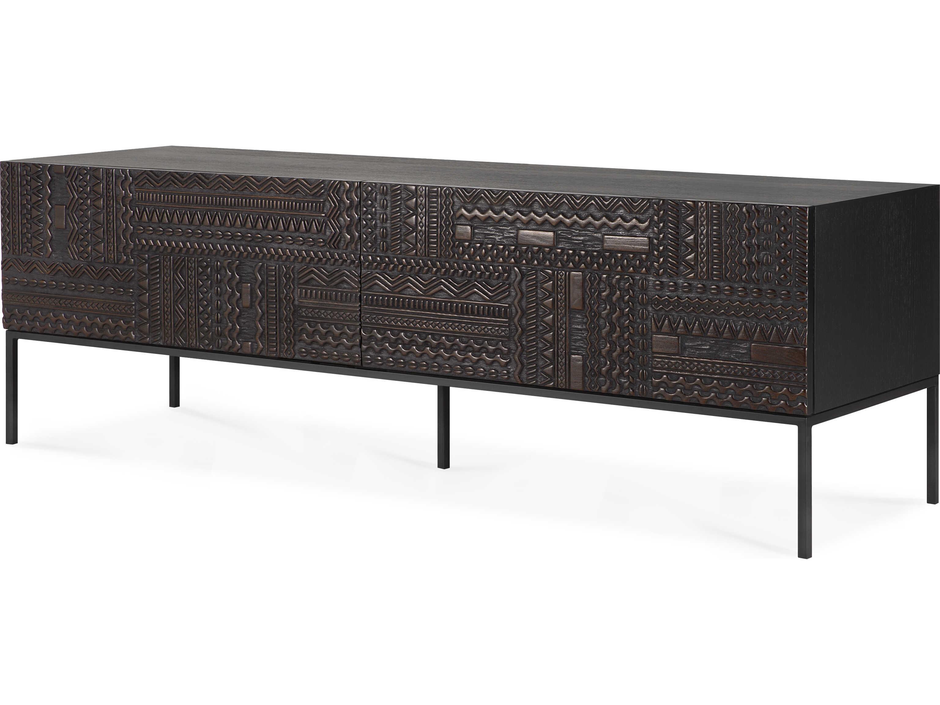 Ethnicraft Tabwa Teak Black Tv Cupboard