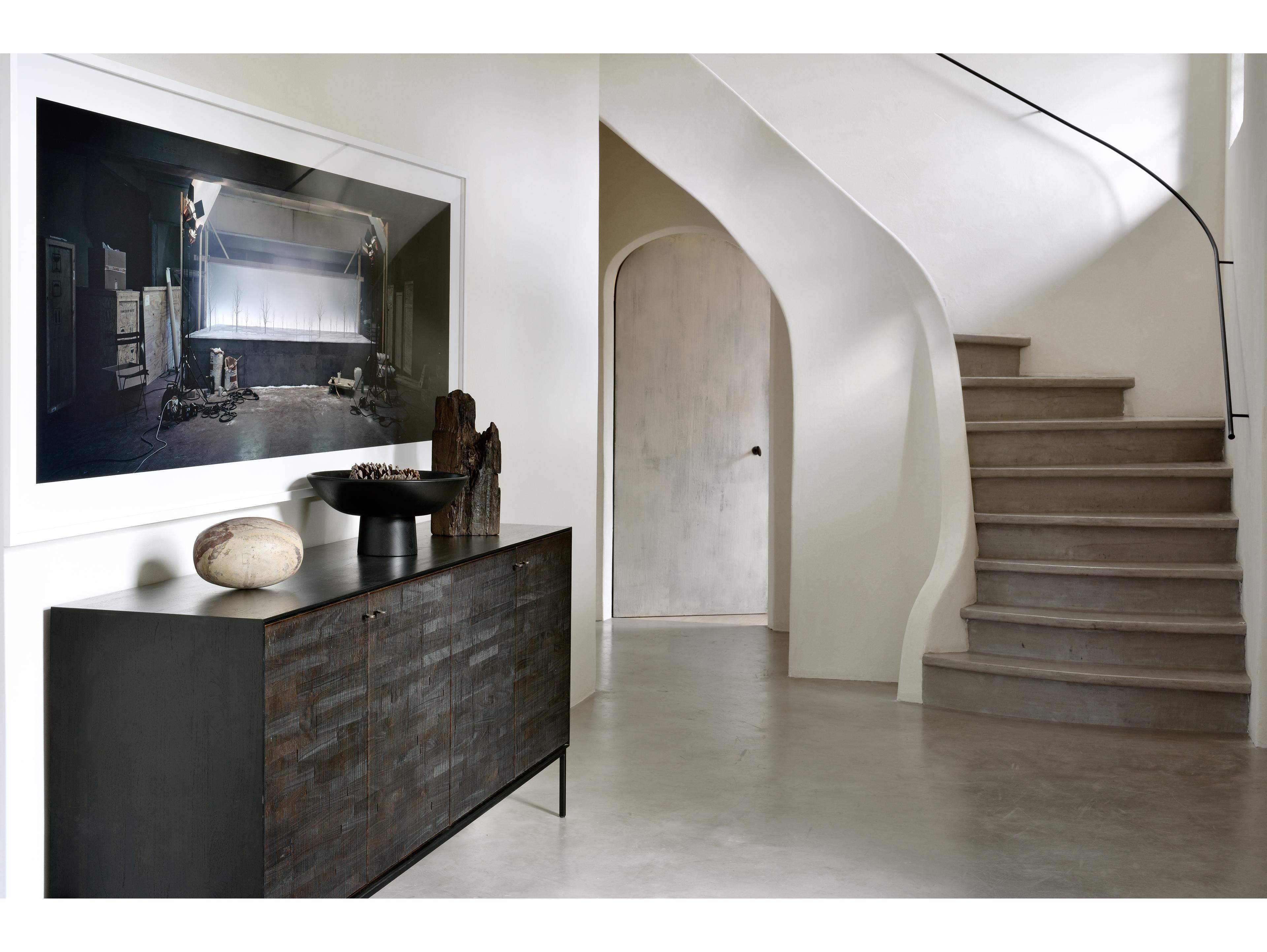 Ethnicraft Grooves Teak Black Sideboard