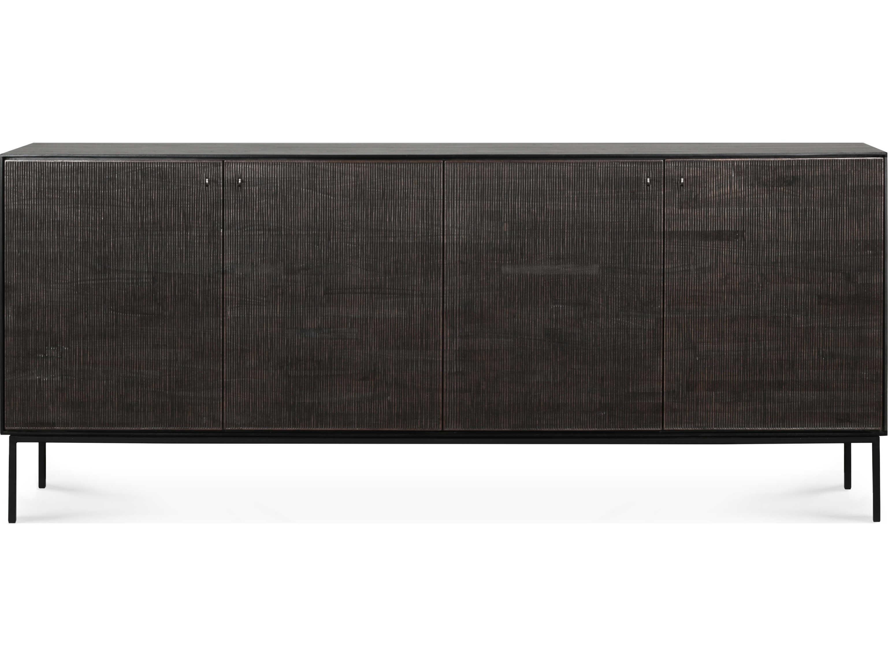 Ethnicraft Grooves Teak Black Sideboard