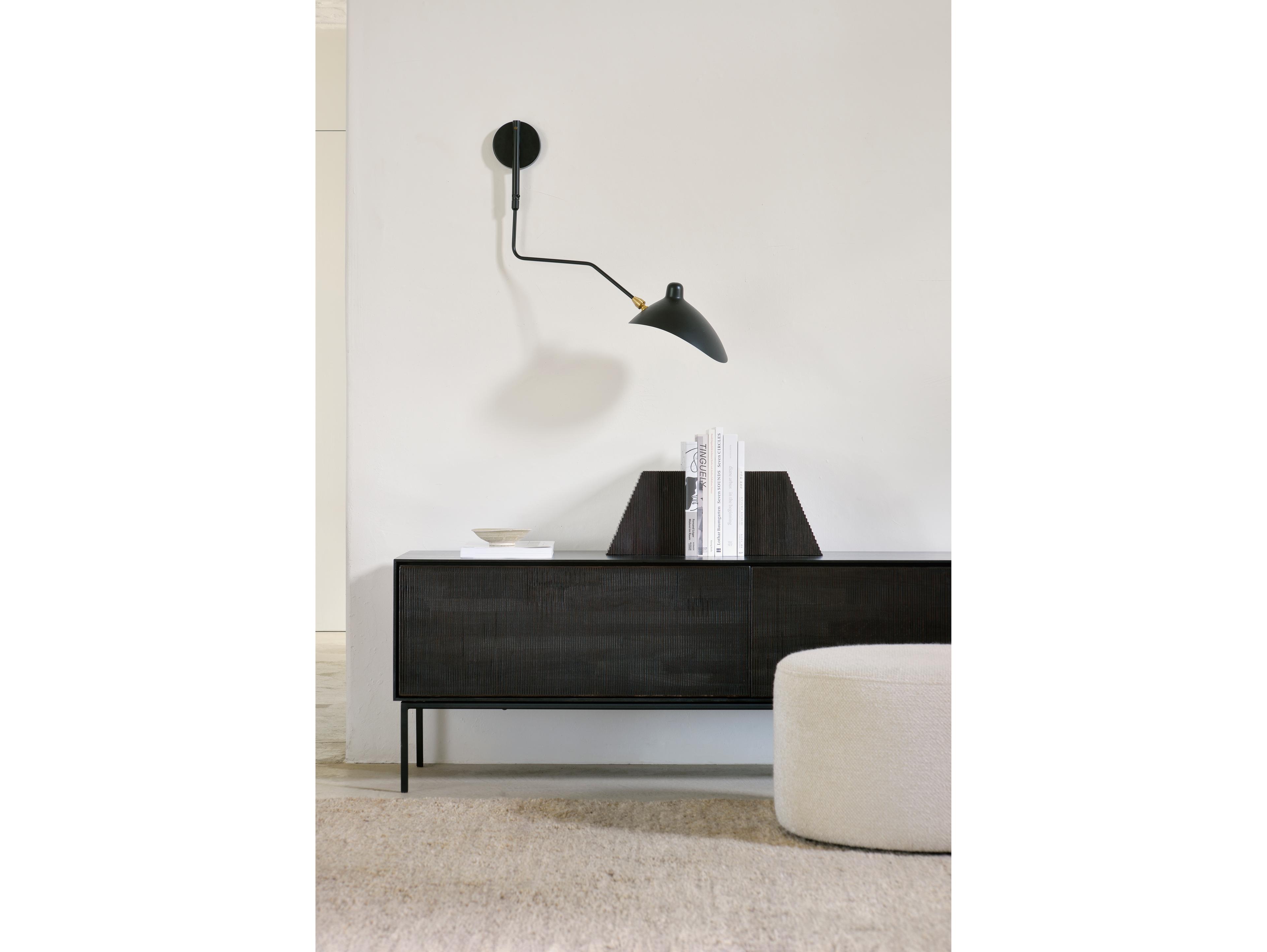 Ethnicraft Grooves Teak Black Tv Cupboard