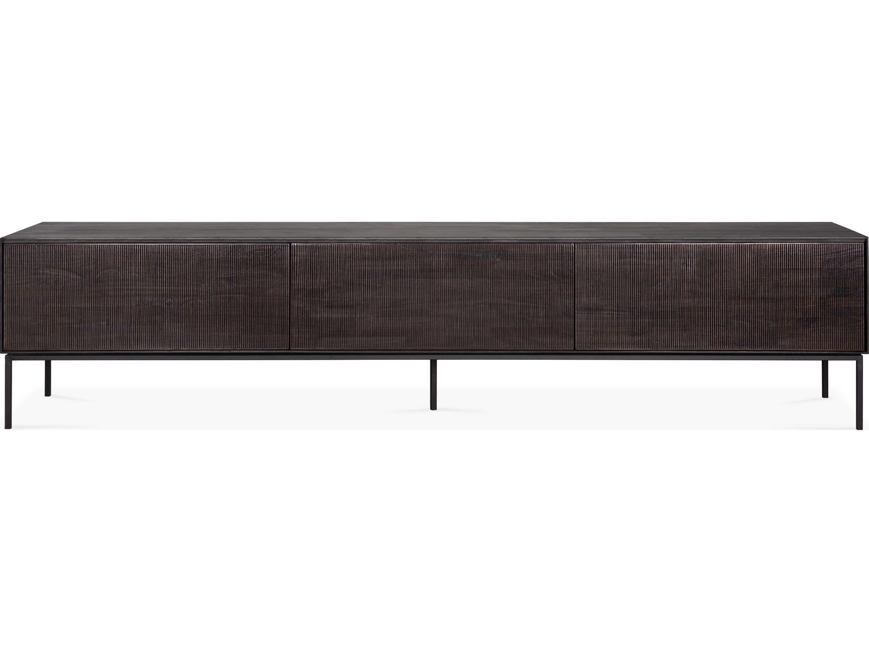 Ethnicraft Grooves Teak Black Tv Cupboard