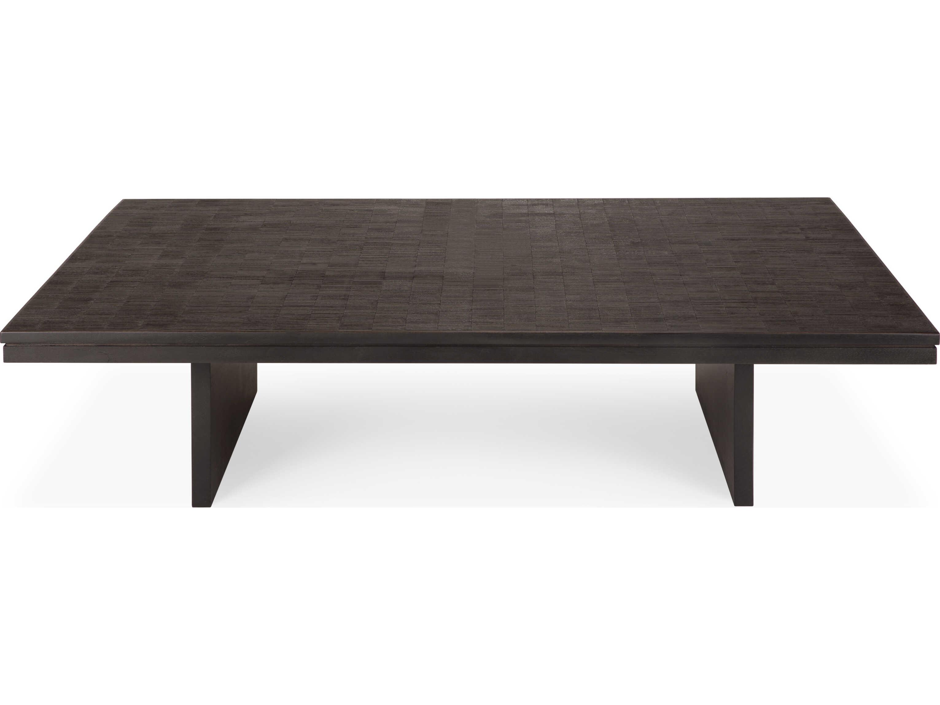 Ethnicraft Grooves Teak Off Black Coffee Table