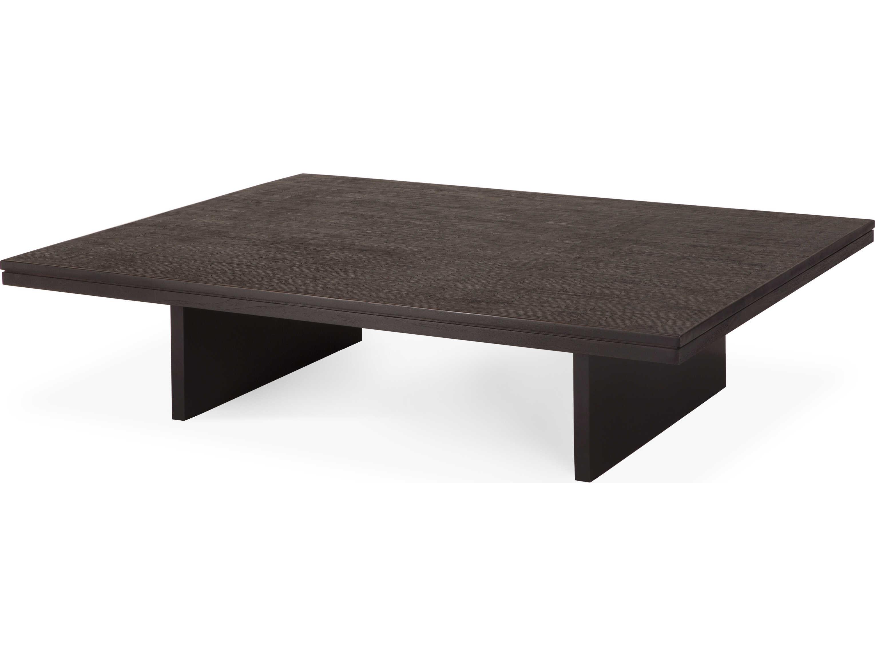 Ethnicraft Grooves Teak Off Black Coffee Table