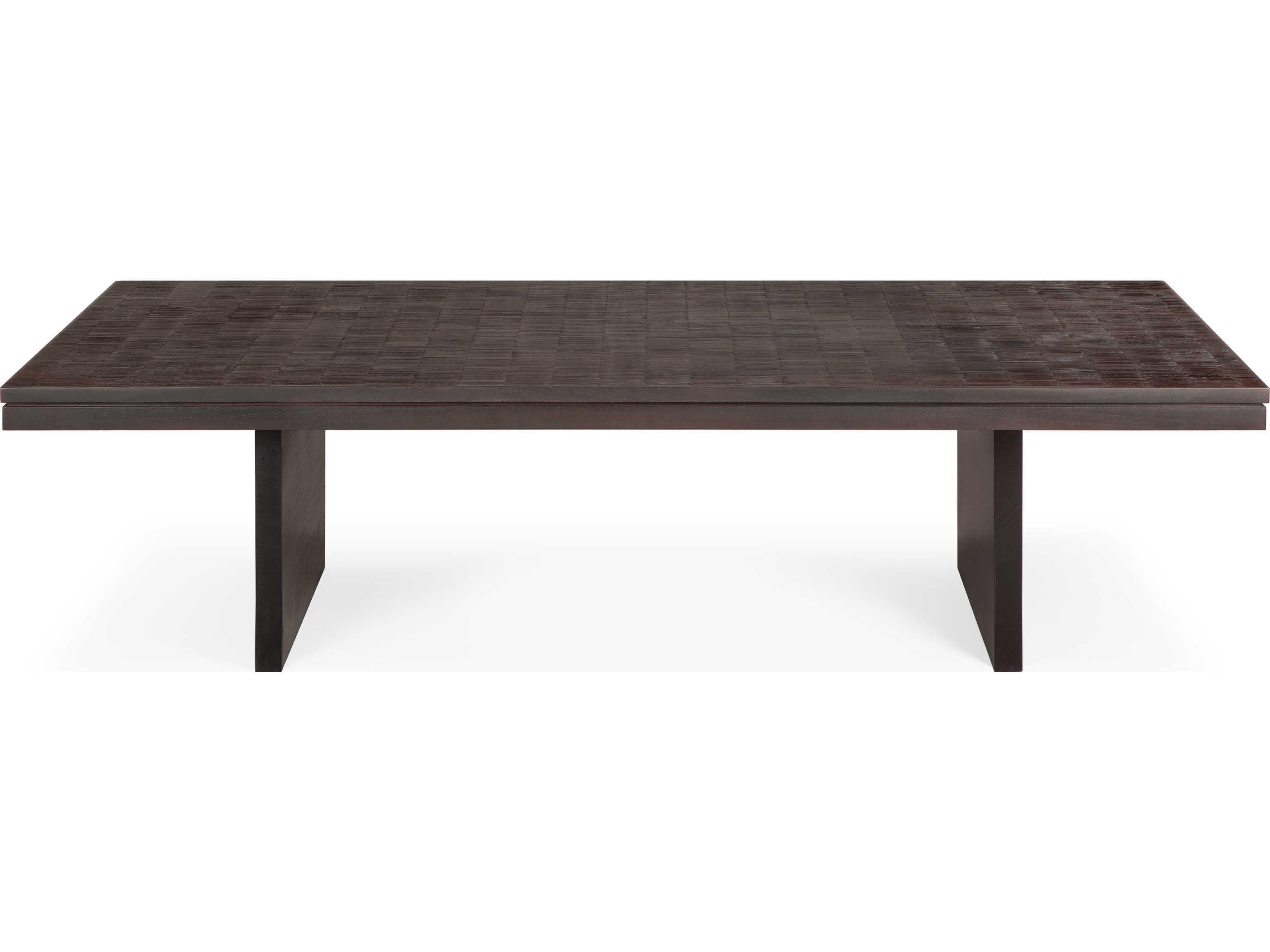 Ethnicraft Grooves Teak Off Black Coffee Table