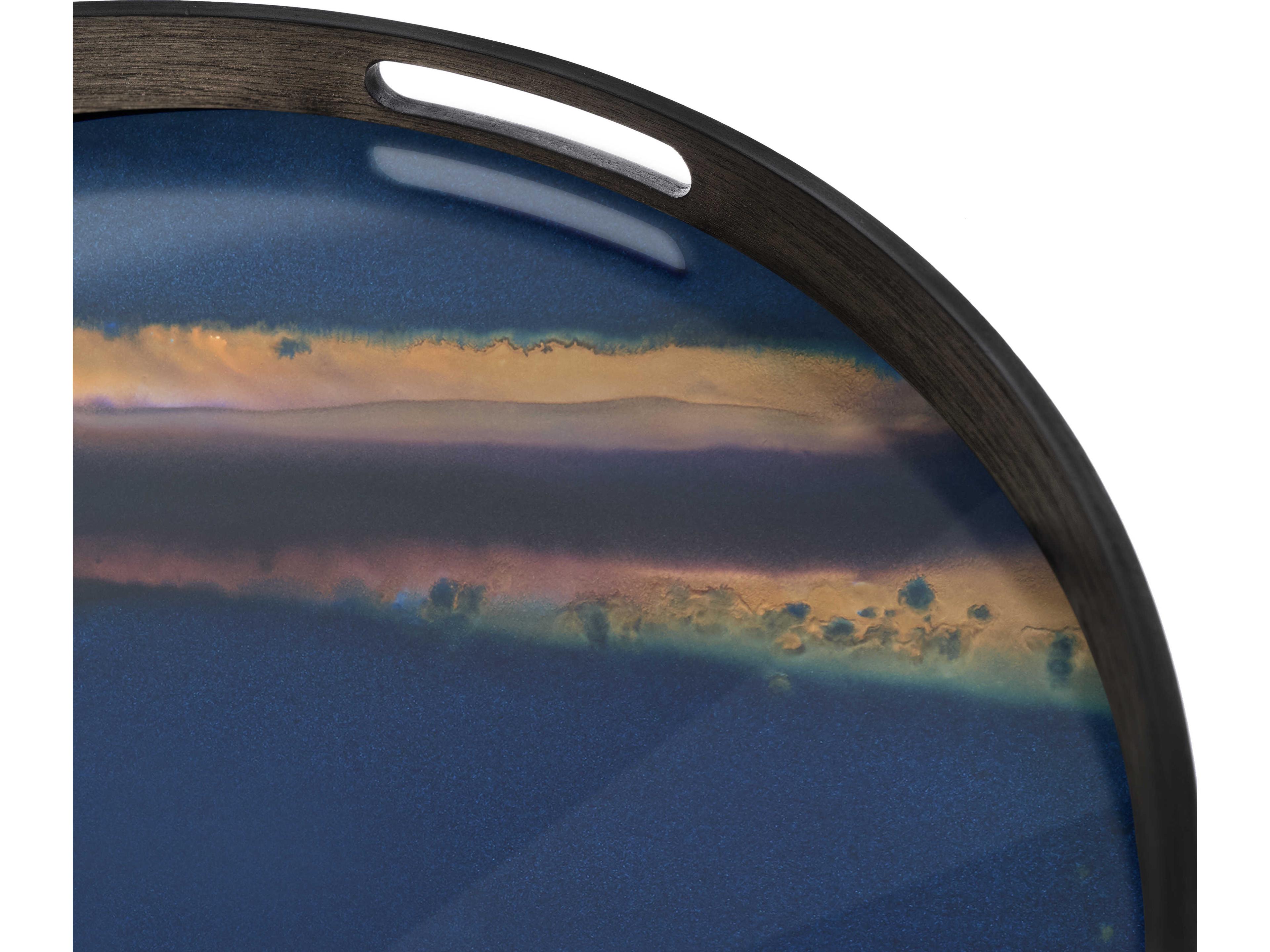 Ethnicraft Organic Indigo Glass Tray