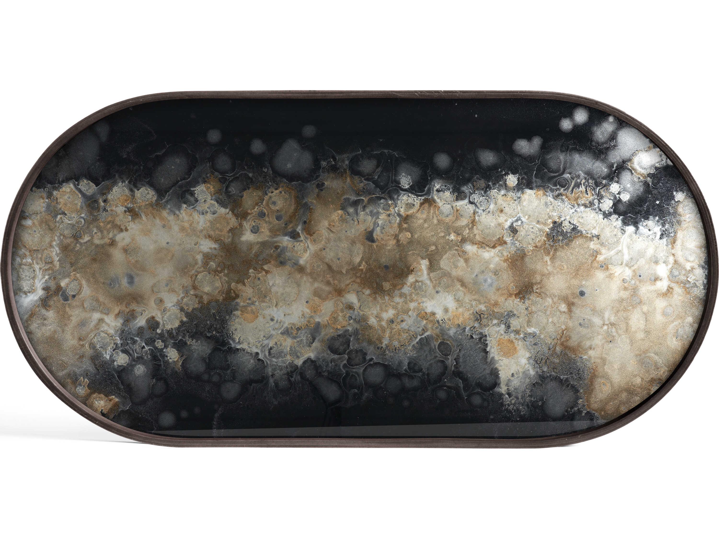 Ethnicraft Organic Black Glass Tray