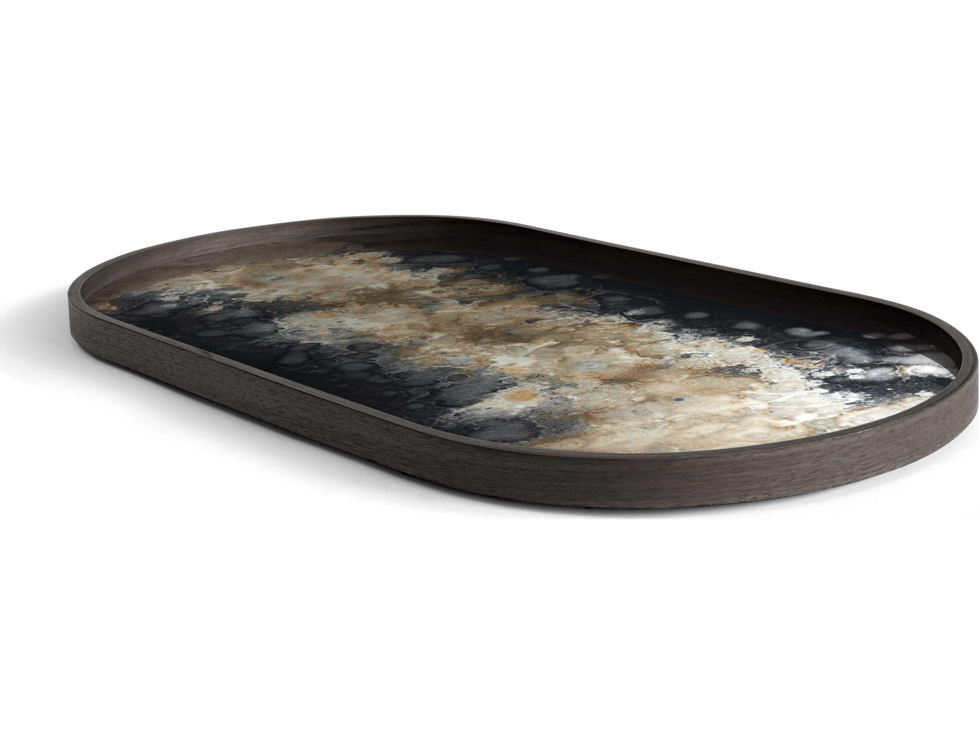 Ethnicraft Organic Black Glass Tray