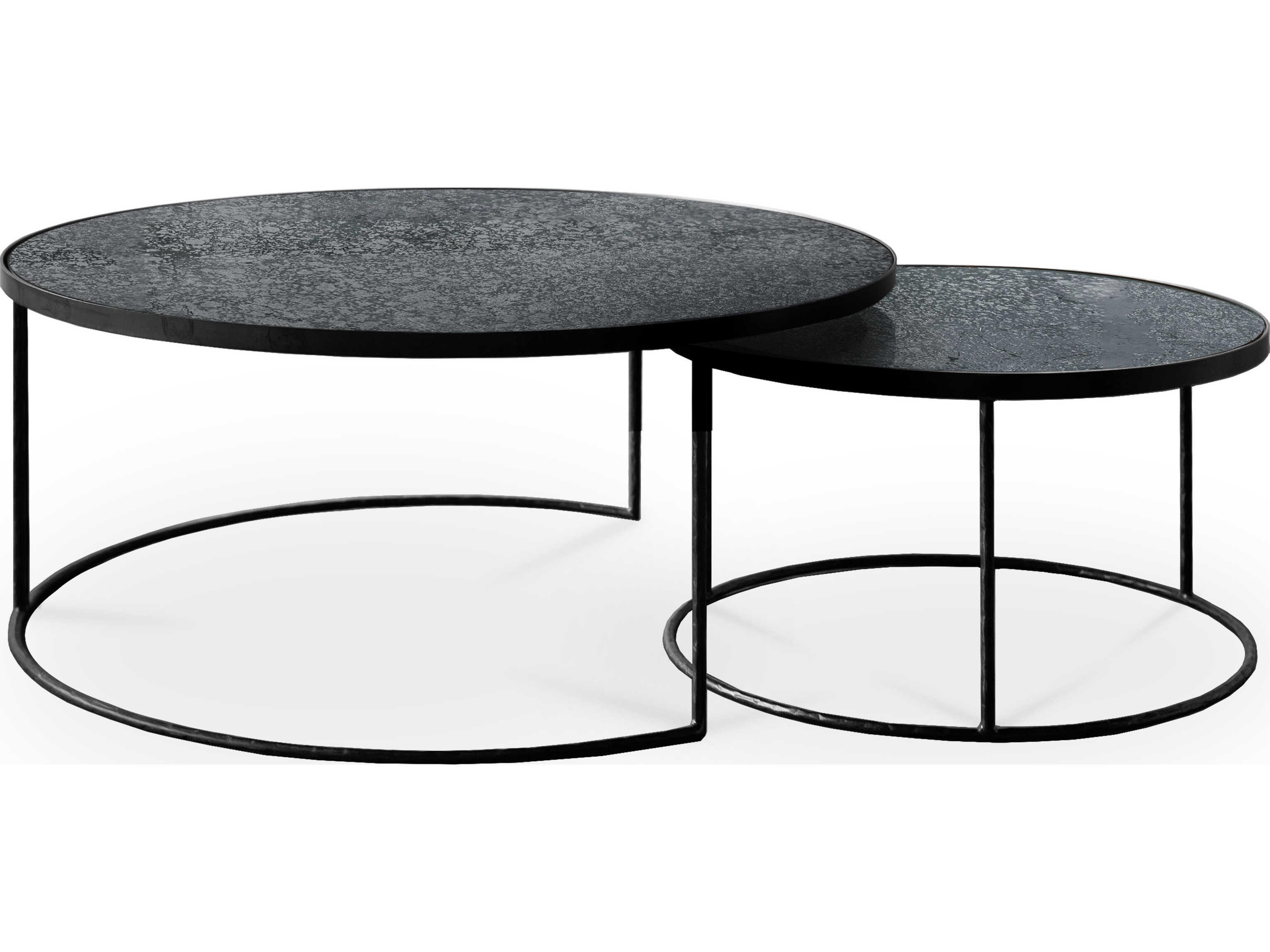 Ethnicraft Nesting Charcoal Coffee Table Set