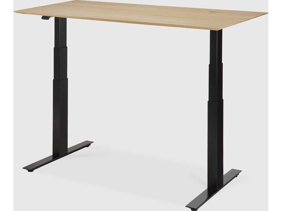 Ethnicraft Bok Oak With Black Adjustable Desk