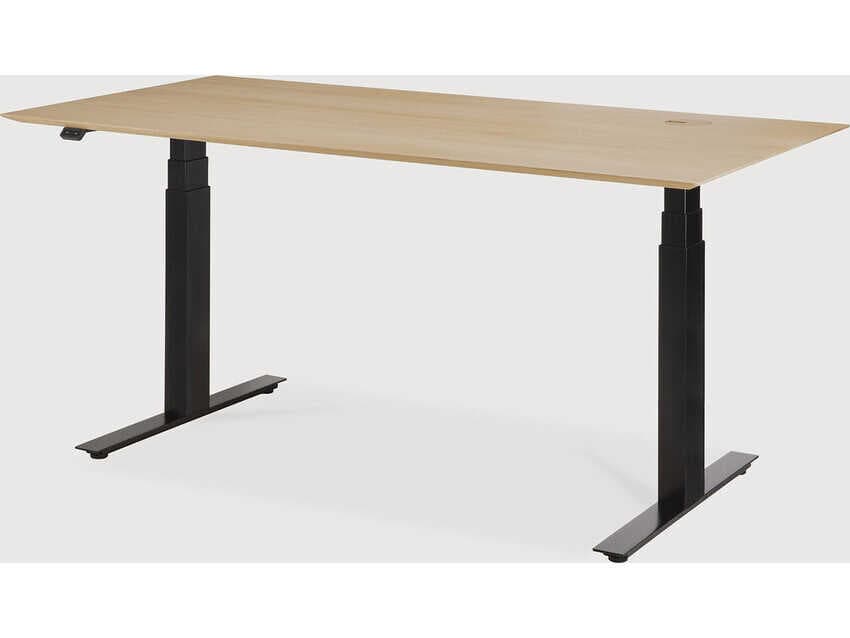 Ethnicraft Bok Oak With Black Adjustable Desk