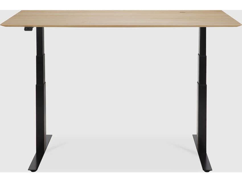 Ethnicraft Bok Oak With Black Adjustable Desk