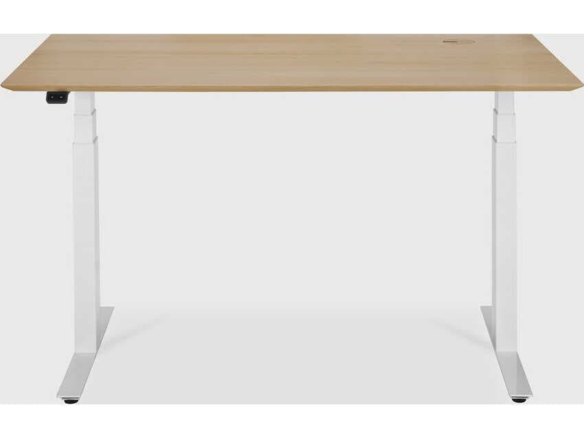 Ethnicraft Bok Oak With White Adjustable Desk