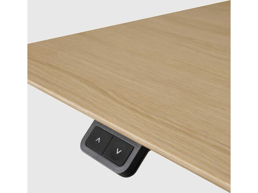 Ethnicraft Bok Oak With White Adjustable Desk