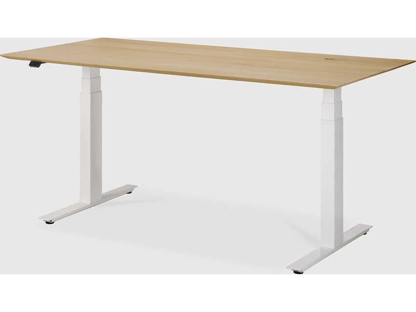 Ethnicraft Bok Oak With White Adjustable Desk