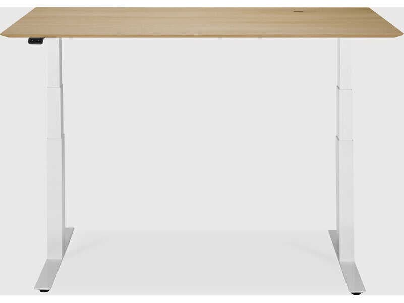 Ethnicraft Bok Oak With White Adjustable Desk