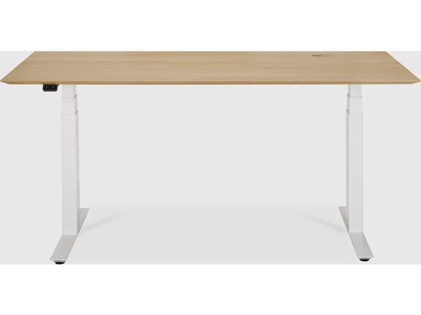 Ethnicraft Bok Oak With White Adjustable Desk