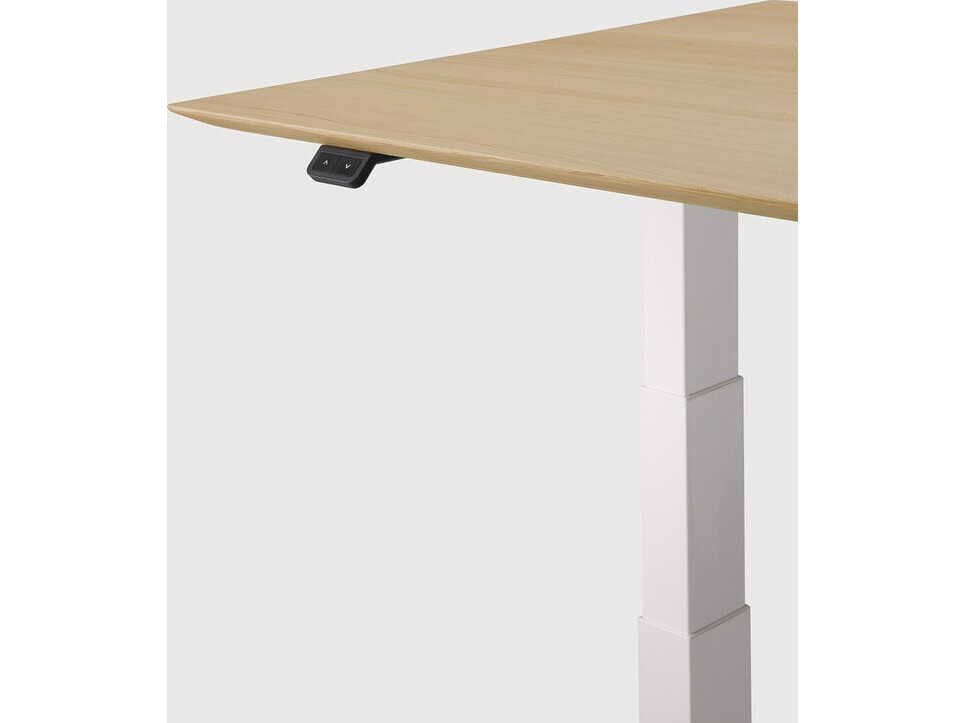 Ethnicraft Bok Oak With White Adjustable Desk