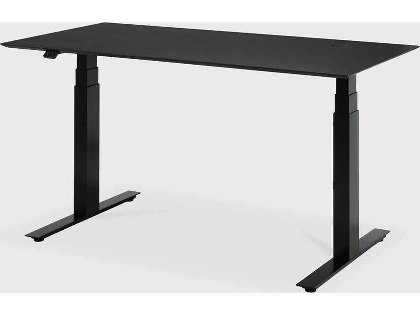 Ethnicraft Bok Oak Black With Black Adjustable Desk