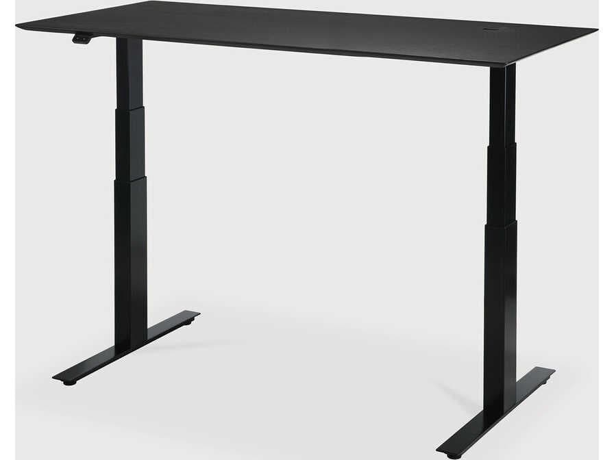 Ethnicraft Bok Oak Black With Black Adjustable Desk